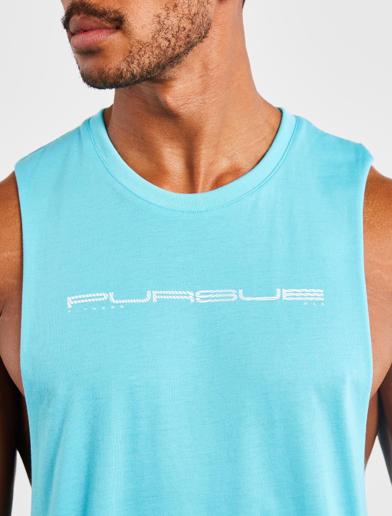 Graphic Drop Arm Tank - Sky Blue - Image 3