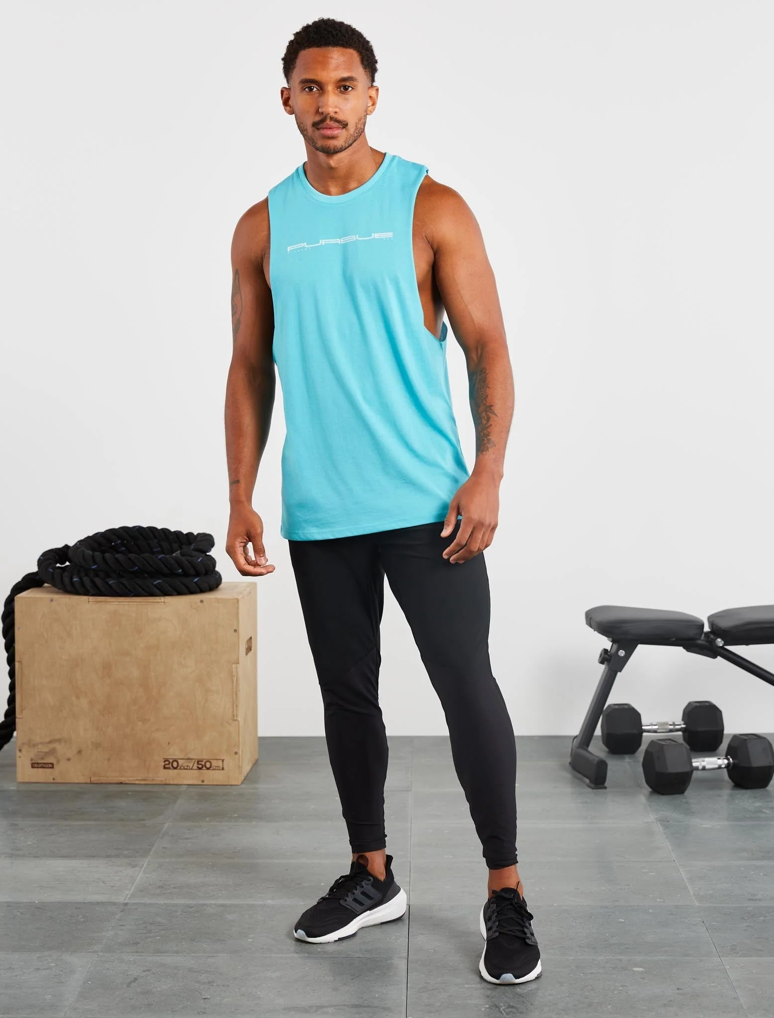 Graphic Drop Arm Tank - Sky Blue - Image 7