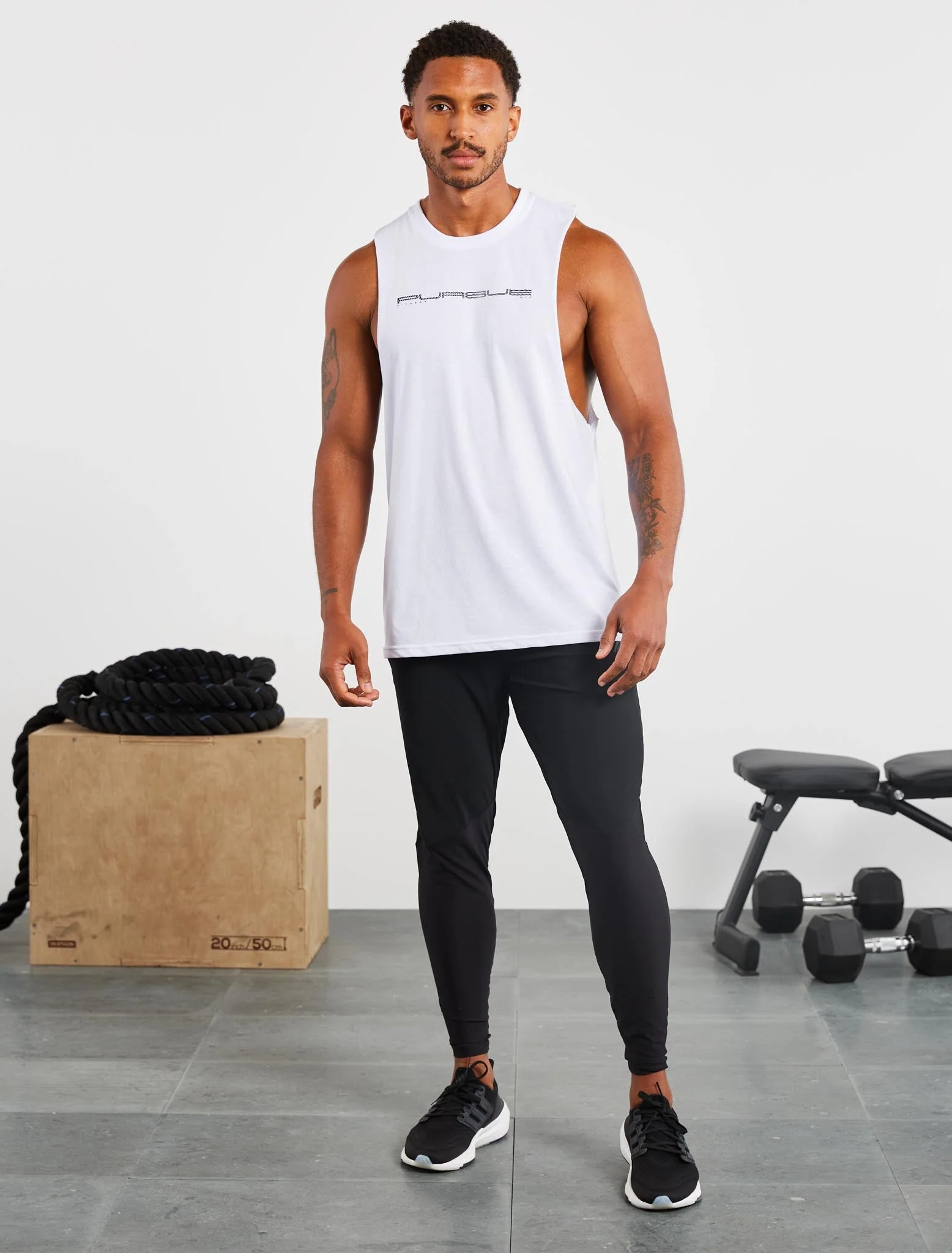 Graphic Drop Arm Tank - White - Image 6