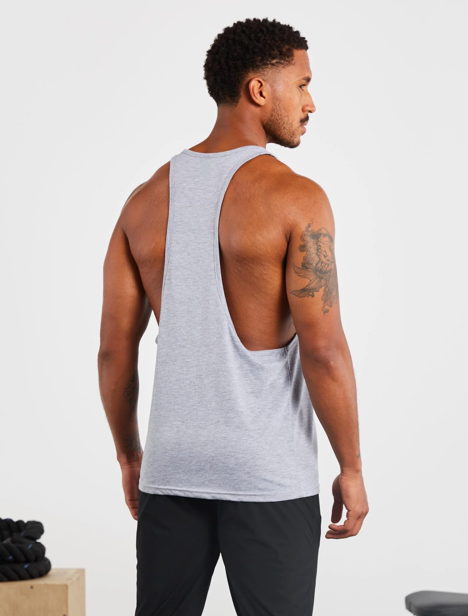 Graphic Stringer Vest - Grey Marl - Image 2