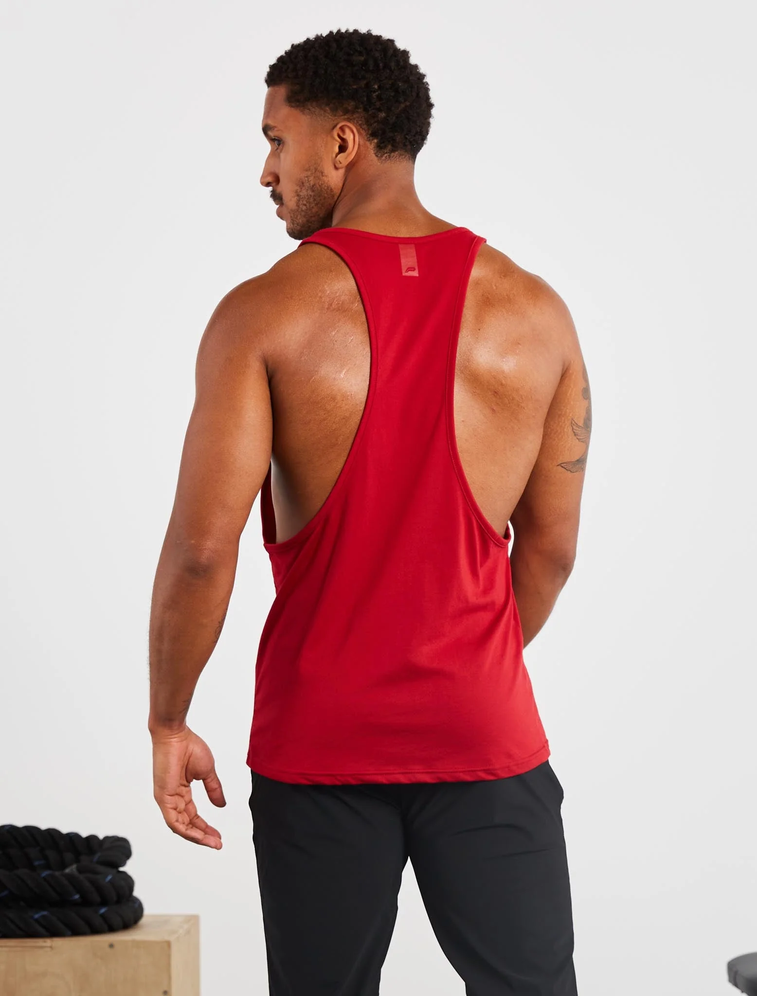 Graphic Stringer Vest - Maroon - Image 3