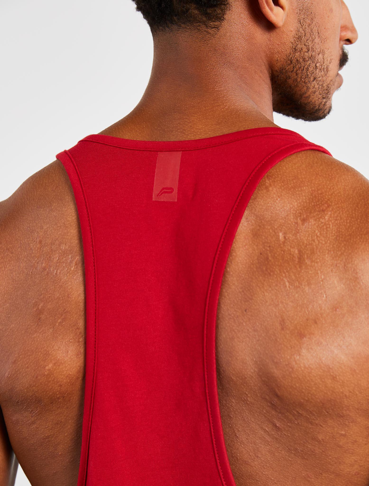 Graphic Stringer Vest - Maroon - Image 4