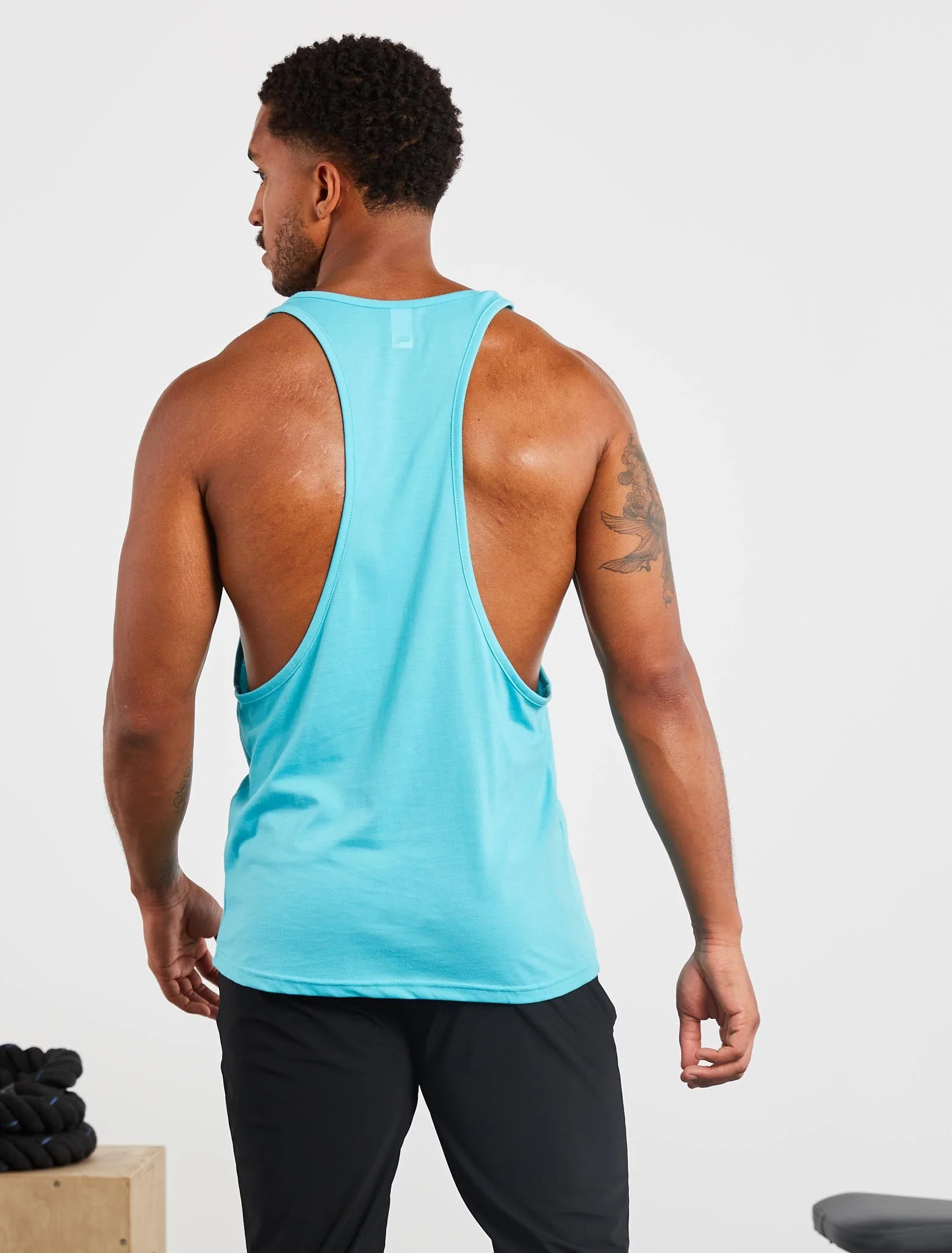 Graphic Stringer Vest - Sky Blue - Image 3