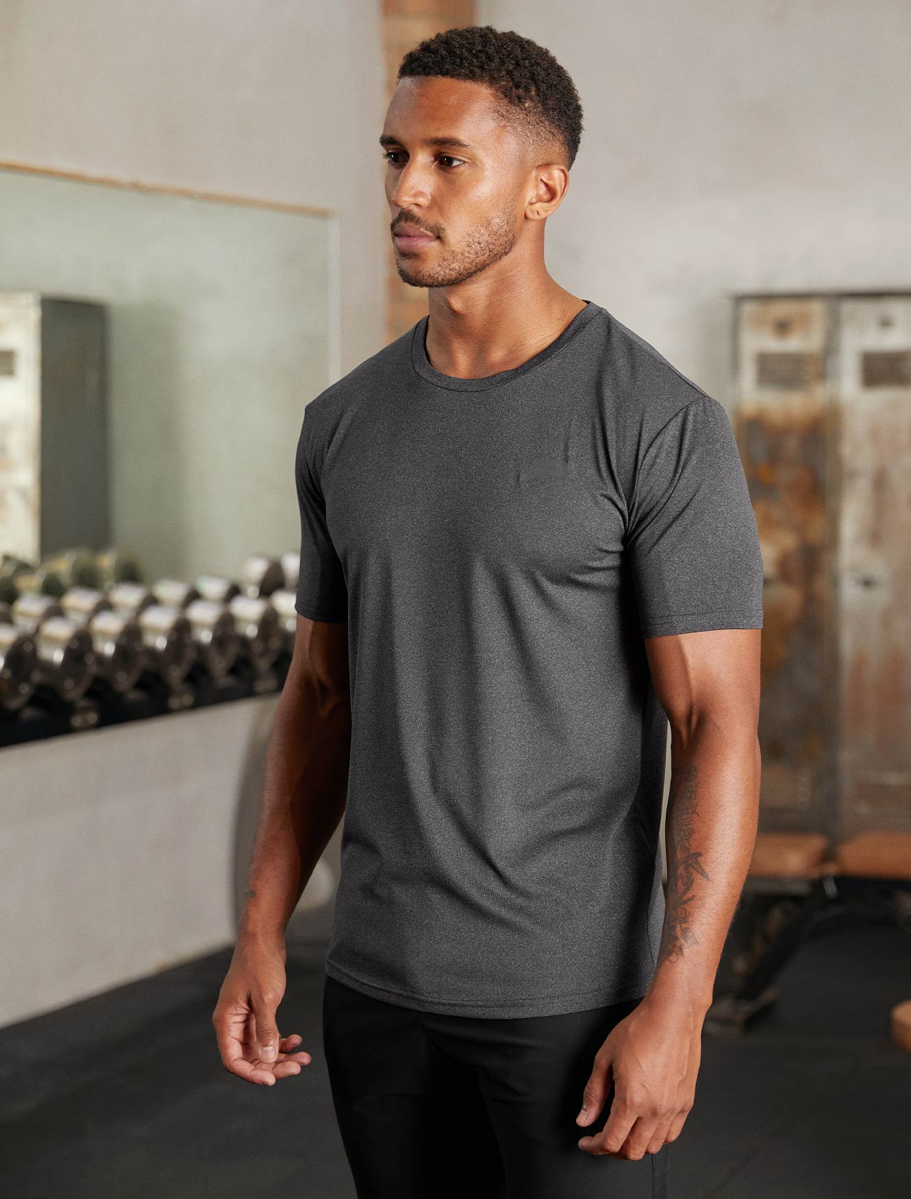 Hybrid Everyday T-Shirt - Black Marl - Image 4