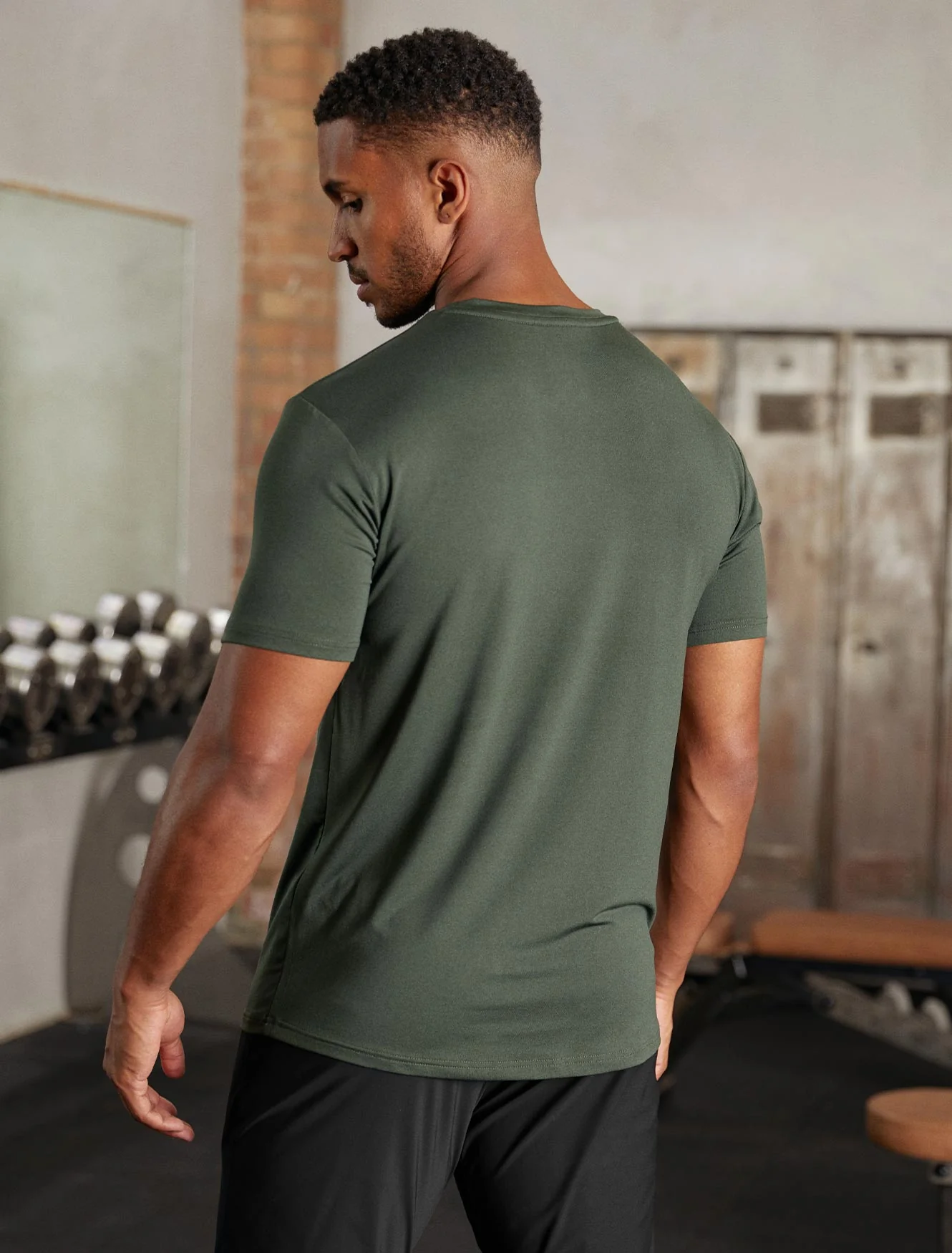 Hybrid Everyday T-Shirt - Olive Marl - Image 3