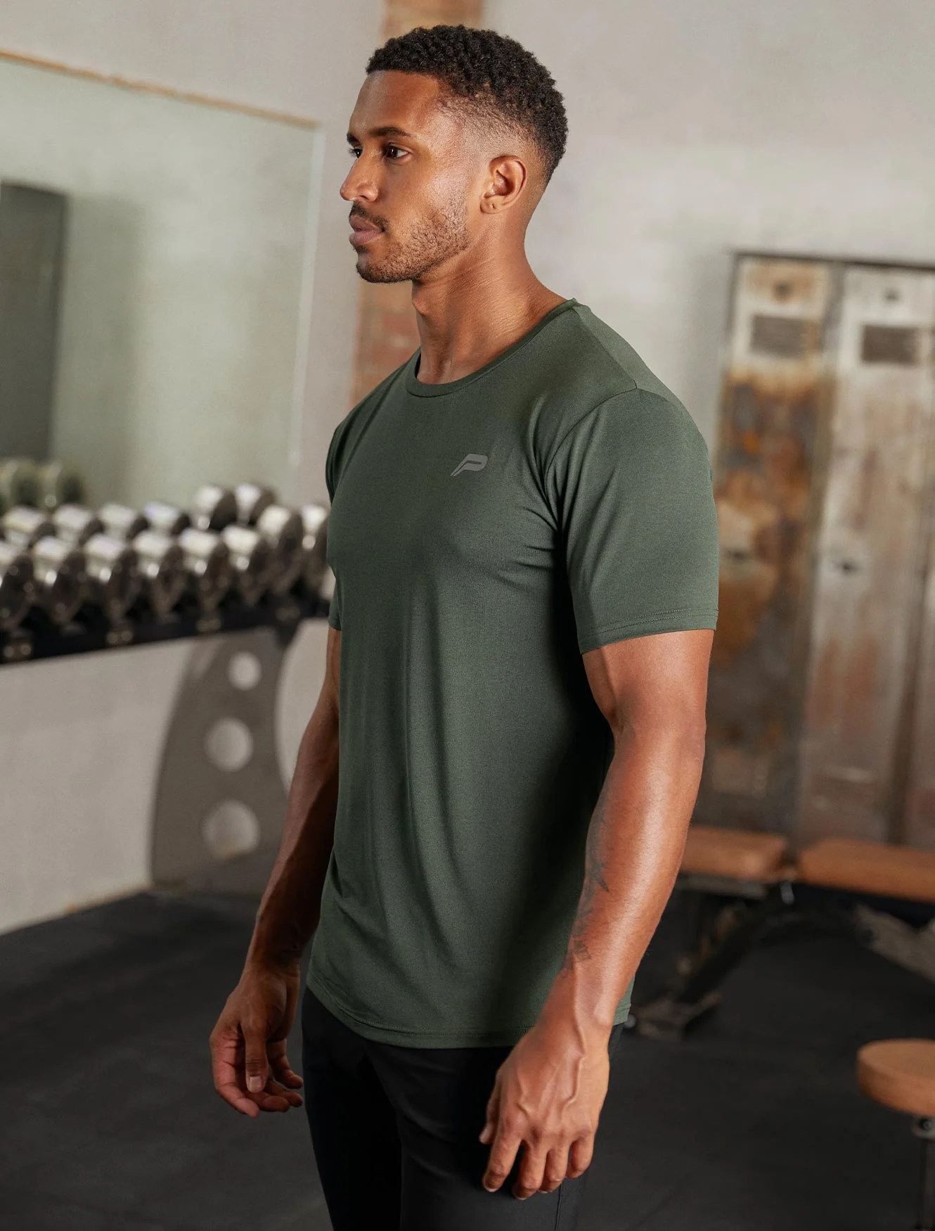 Hybrid Everyday T-Shirt - Olive Marl - Image 4