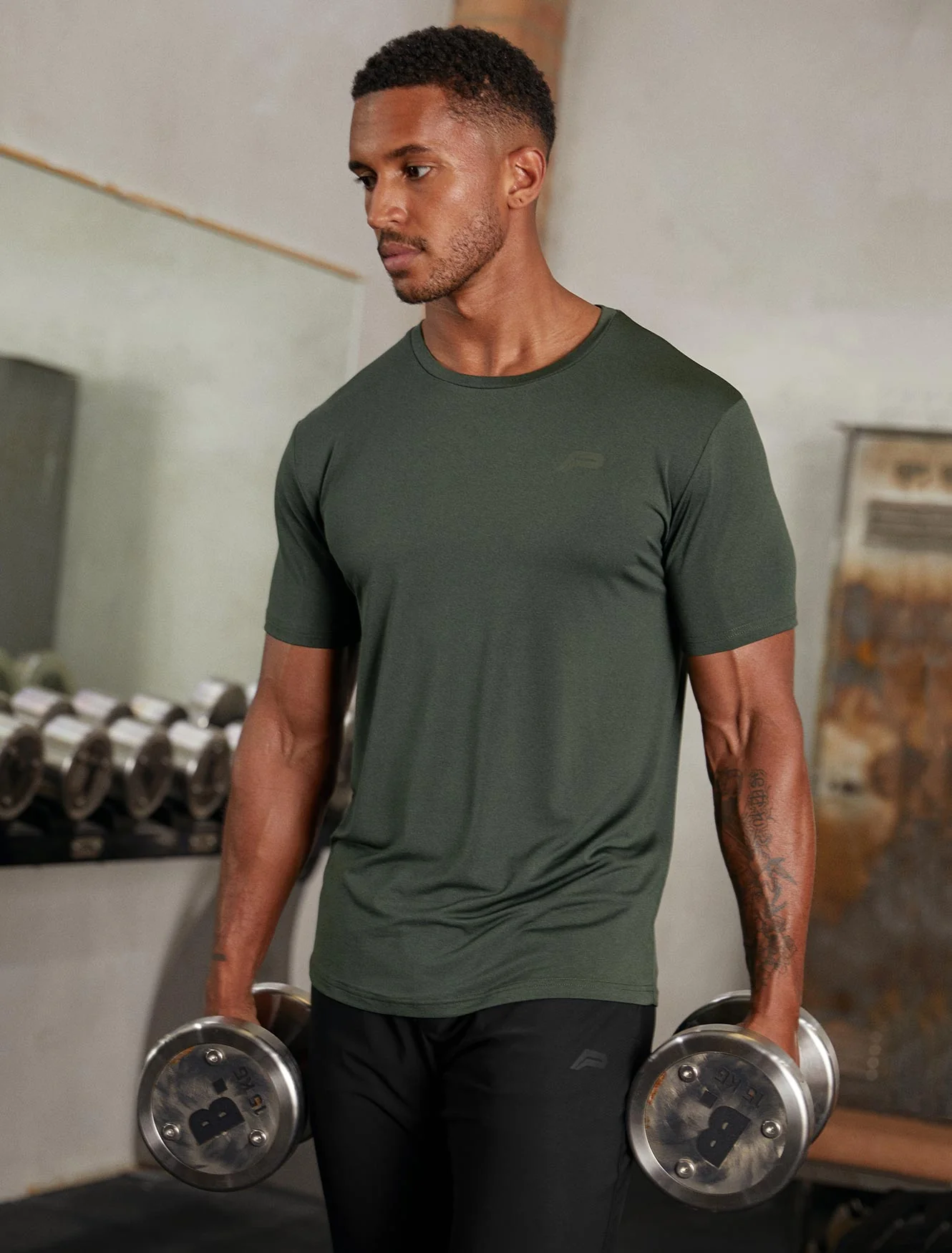 Hybrid Everyday T-Shirt - Olive Marl - Image 5