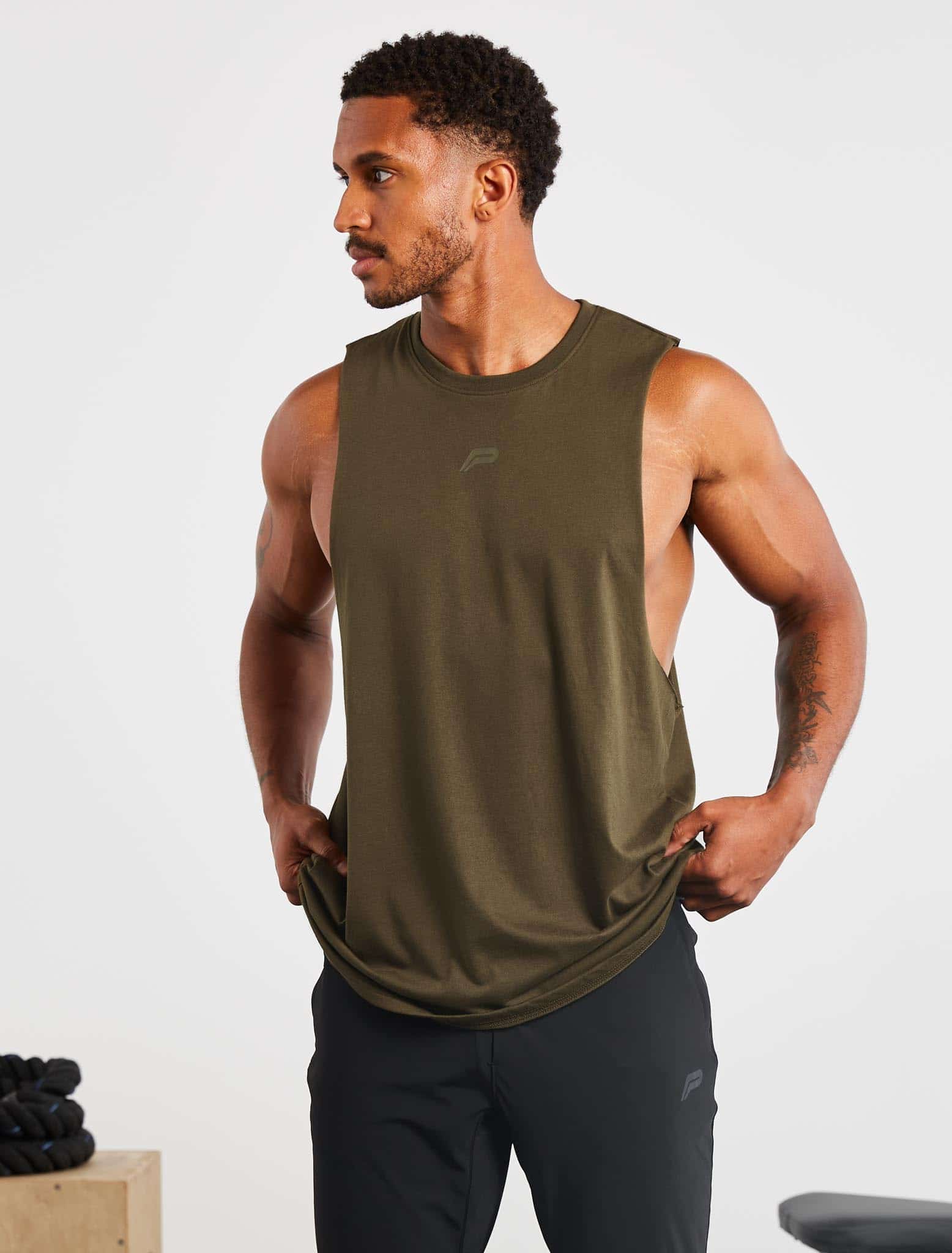 Icon Drop Arm Tank - Olive - Image 5