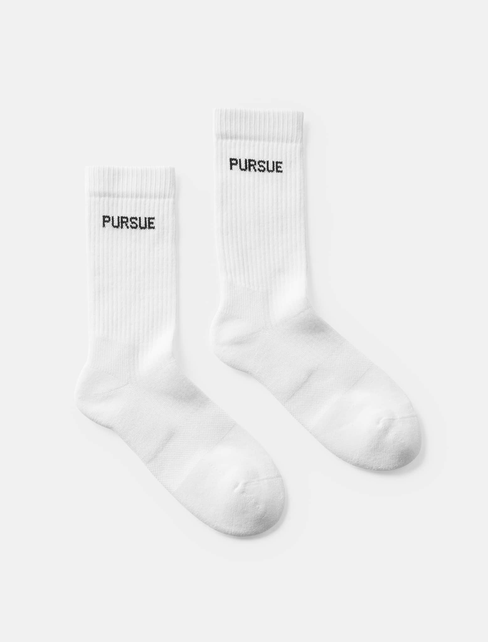 Jacquard Crew Socks - White (Unisex) - Image 2
