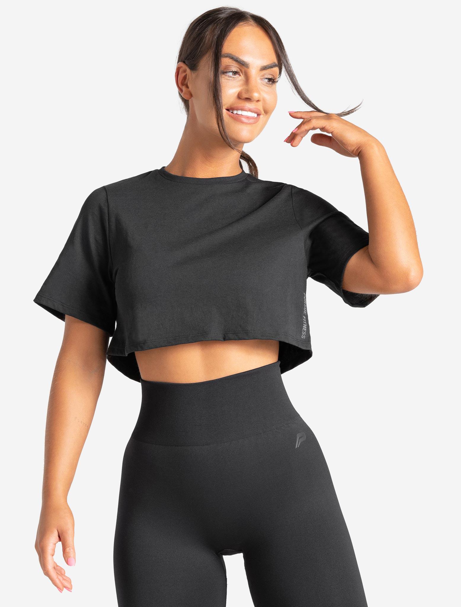 Knot Back Crop T-Shirt - Black - Image 5