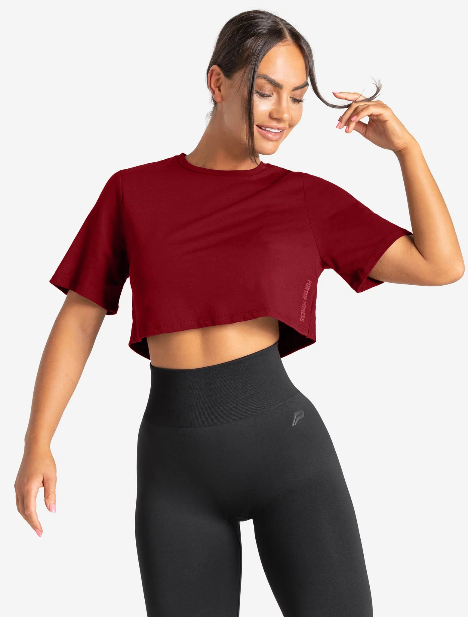 Knot Back Crop T-Shirt - Maroon