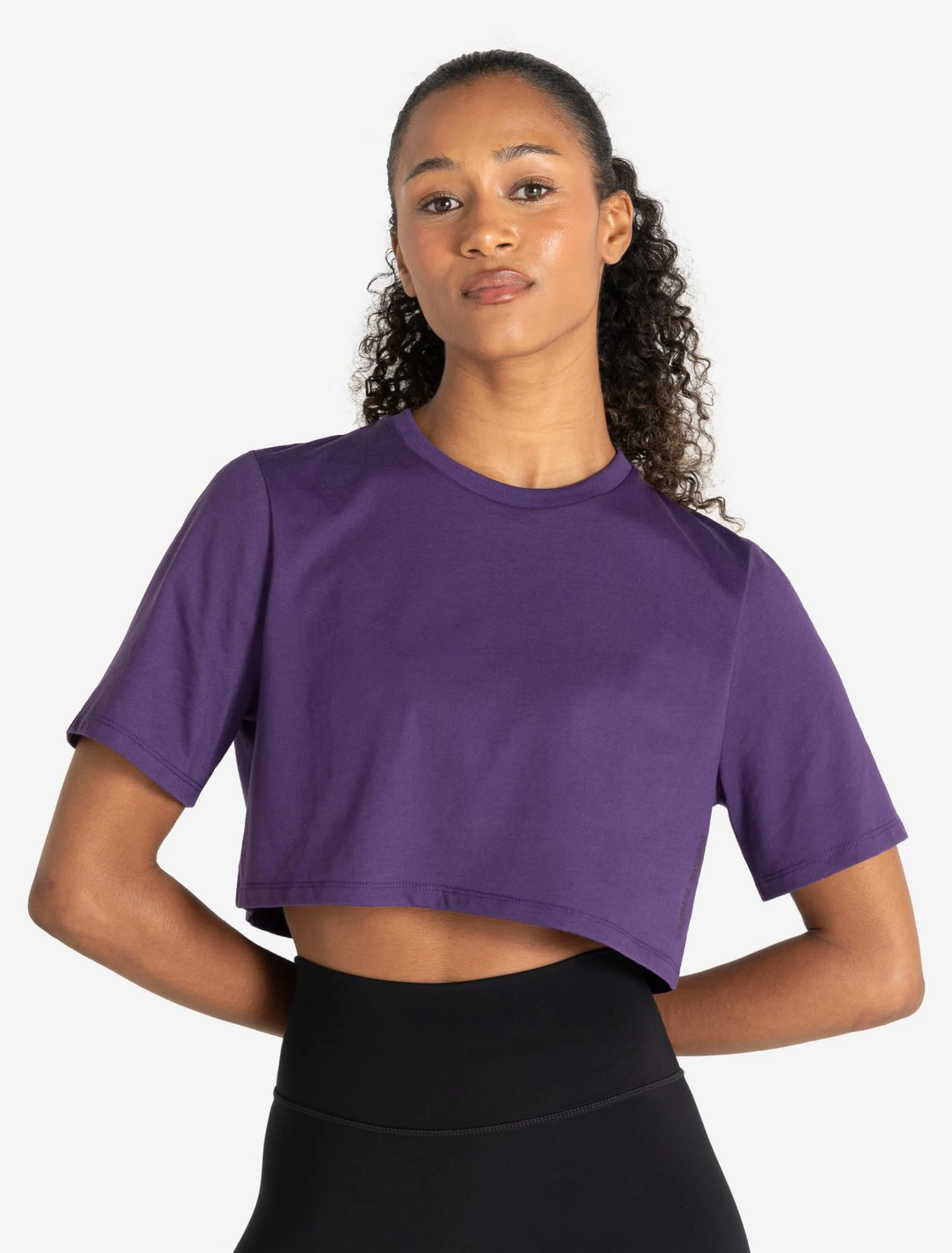 Knot Back Crop T-Shirt - Purple Berry