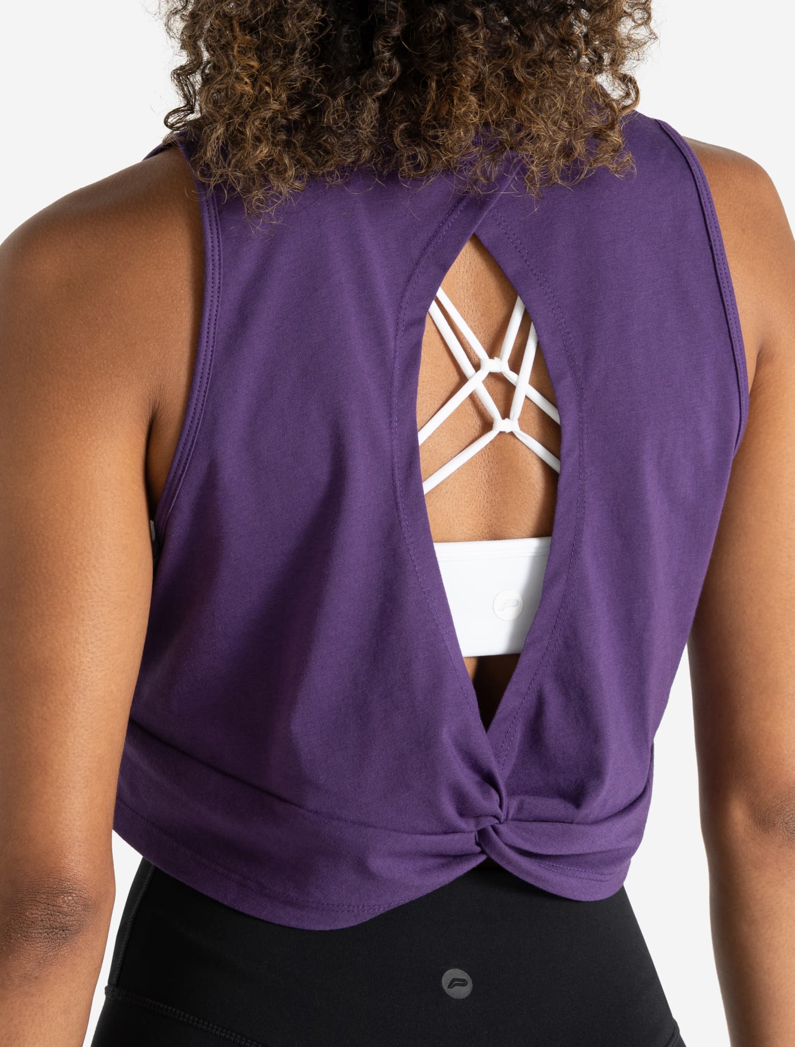 Knot Back Crop Tank - Purple Berry - Image 3