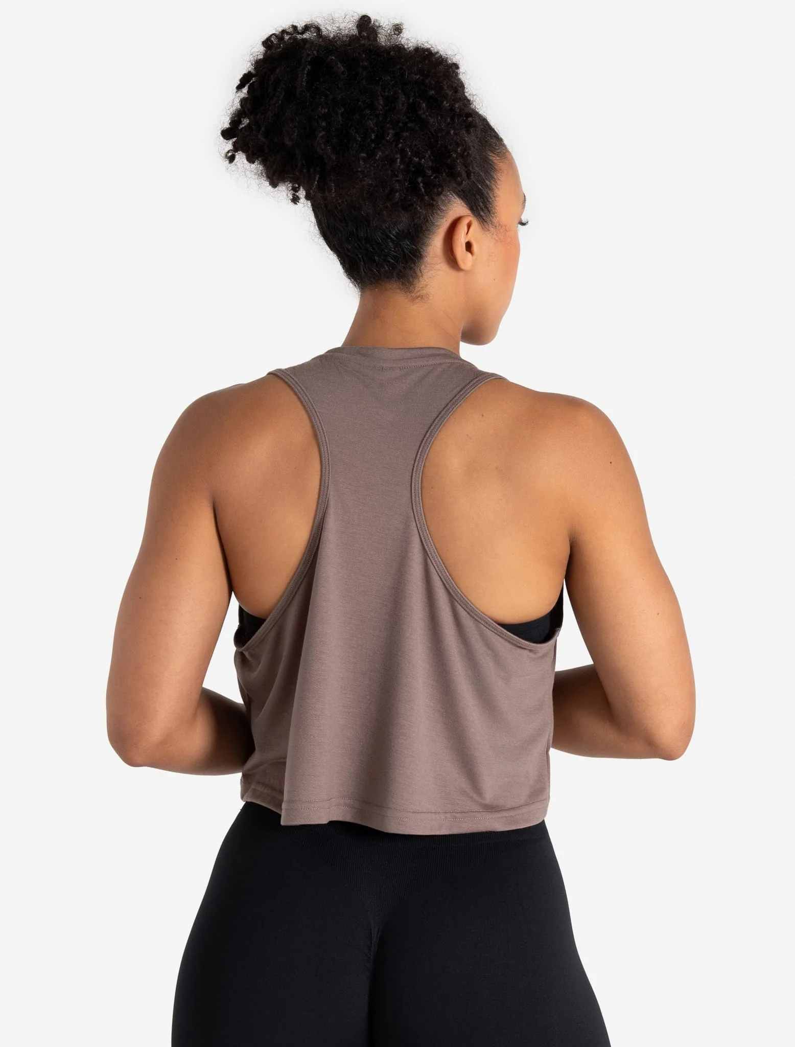 Lightweight Crop Gym Tank - Neutral Brown - Image 2