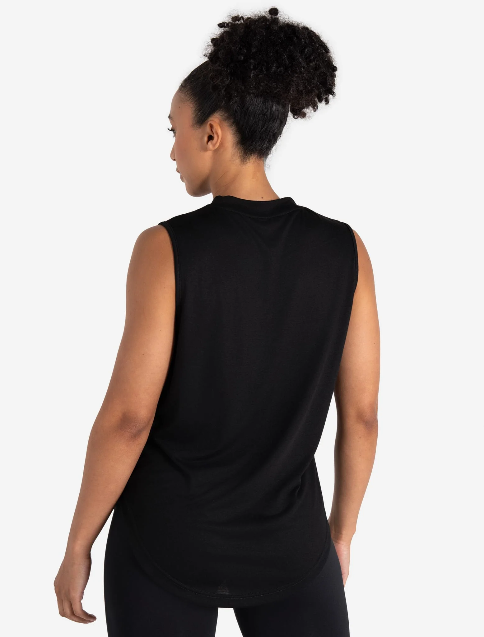 Lightweight Oversized Gym Tank - Black - Image 2