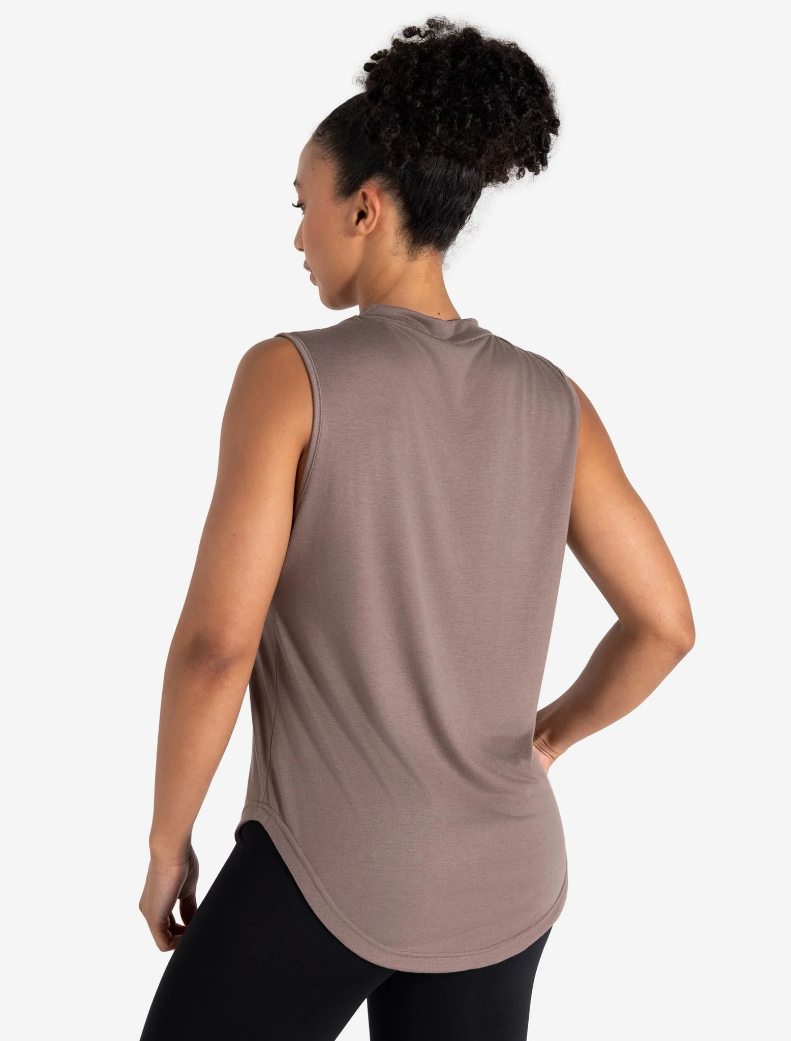 Lightweight Oversized Gym Tank - Neutral Brown - Image 2