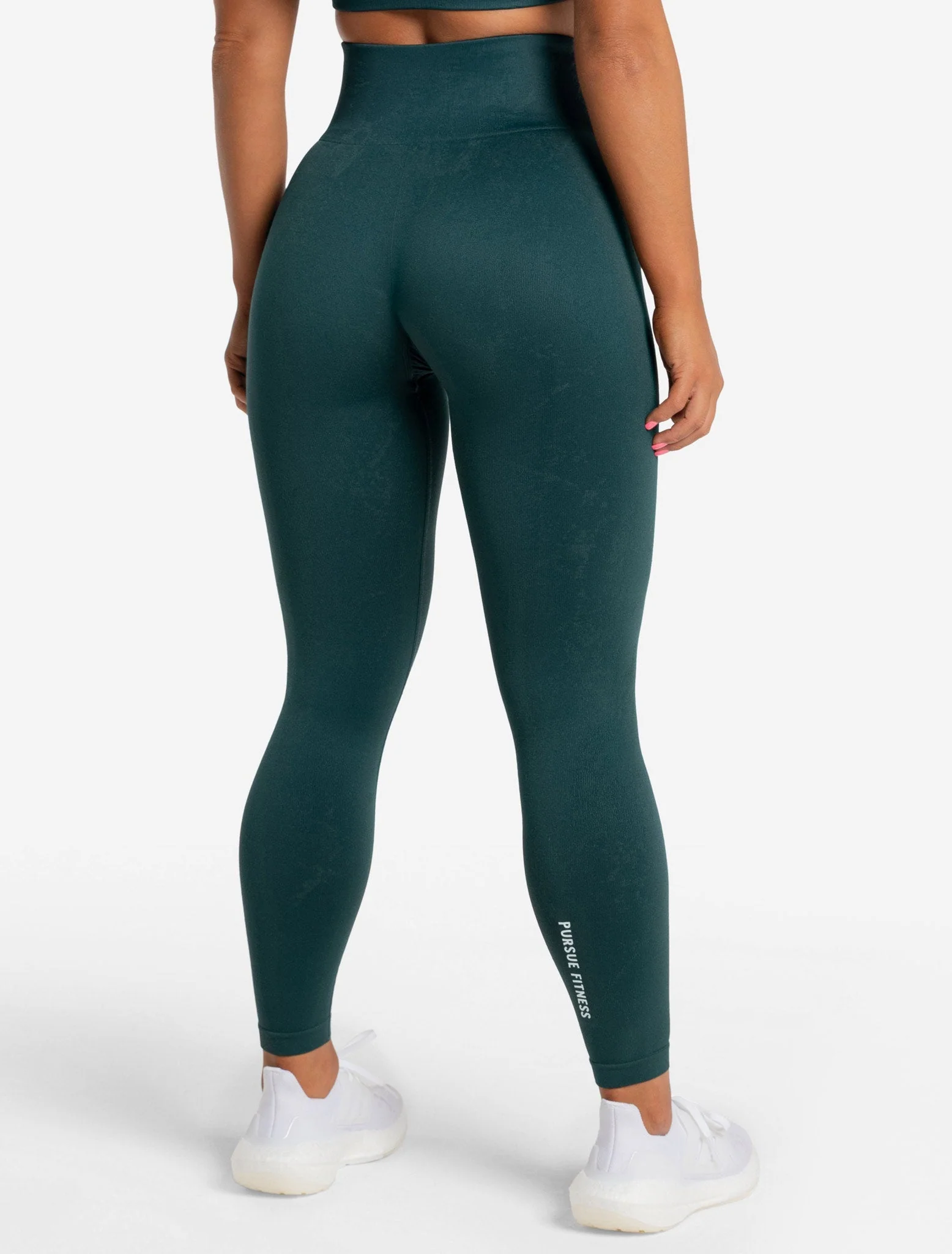 Marble Seamless Leggings - Dark Emerald Green - Image 3
