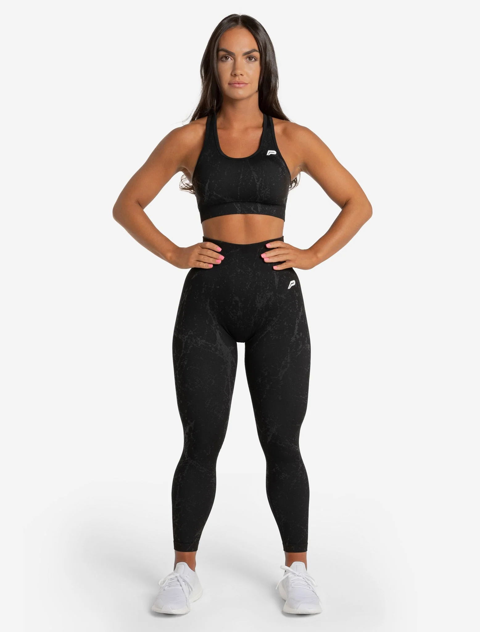 Marble Seamless Sports Bra - Black - Image 7
