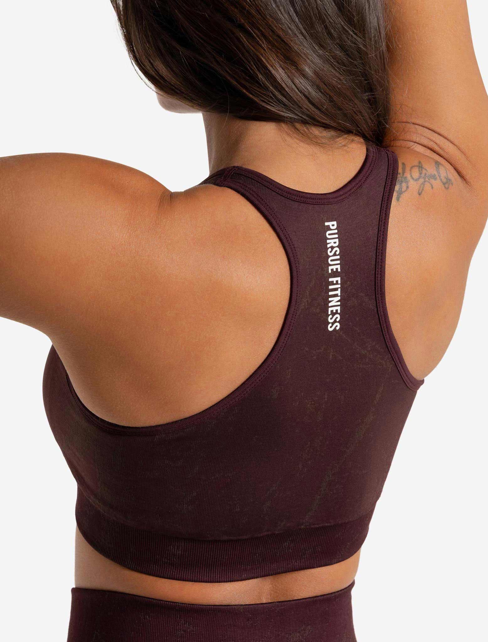 Marble Seamless Sports Bra - Black Cherry - Image 3