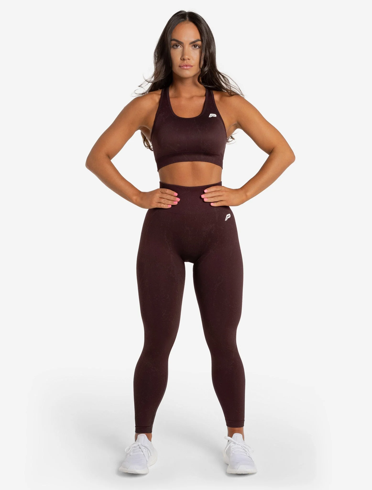 Marble Seamless Sports Bra - Black Cherry - Image 7