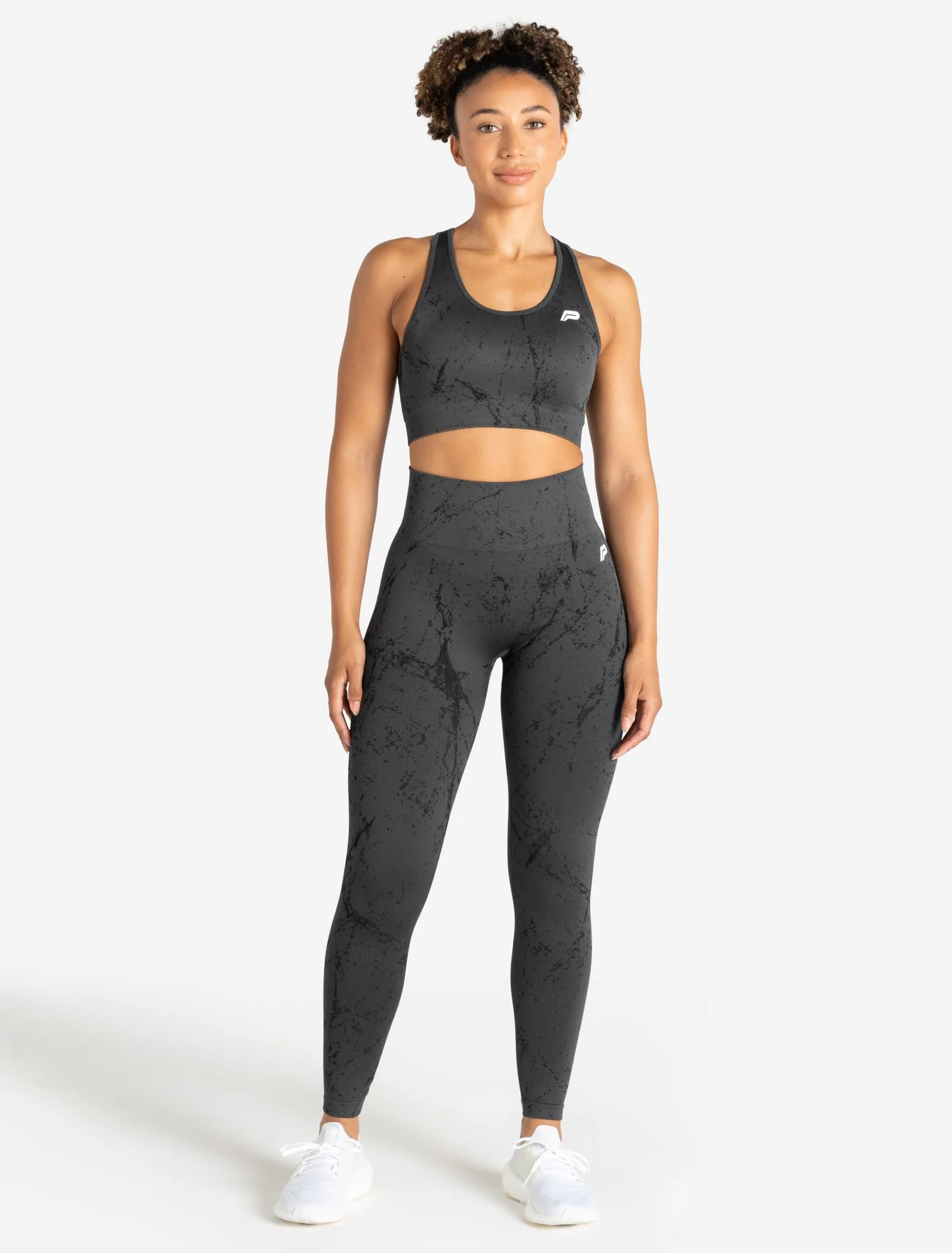 Marble Seamless Sports Bra - Shadow Grey - Image 3