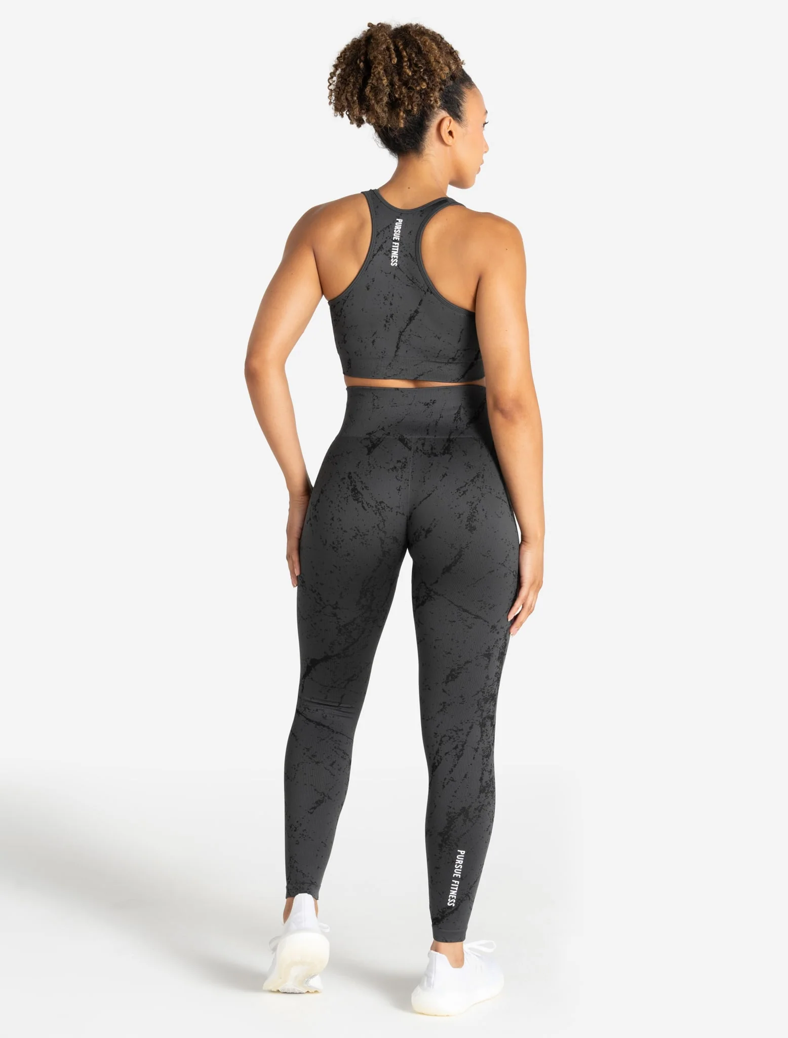 Marble Seamless Sports Bra - Shadow Grey - Image 4
