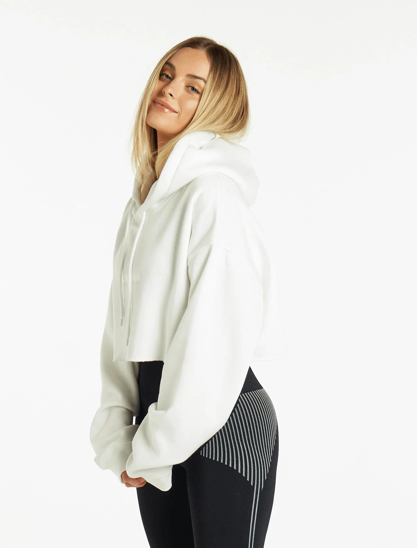 Oversized Crop Hoodie - Pure White - Image 5