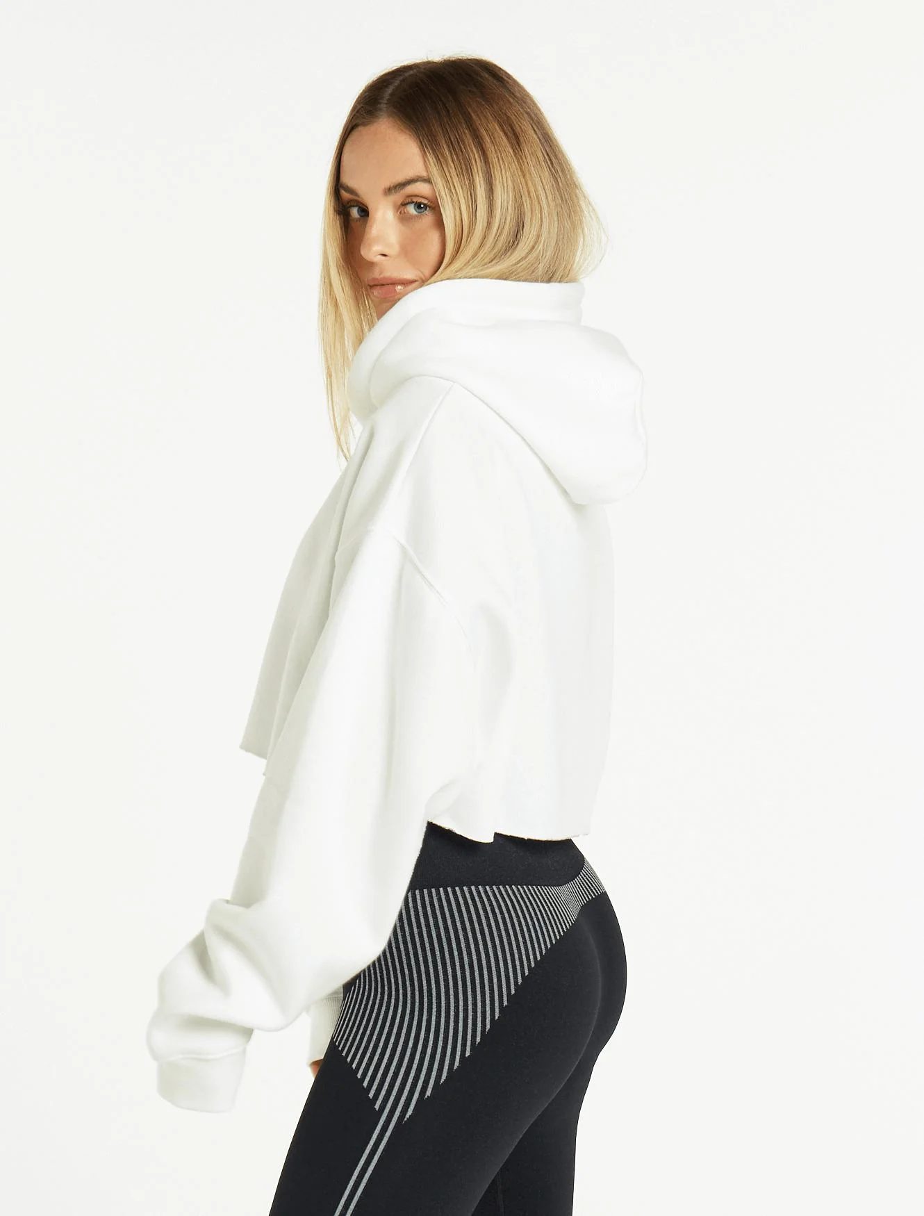 Oversized Crop Hoodie - Pure White - Image 7