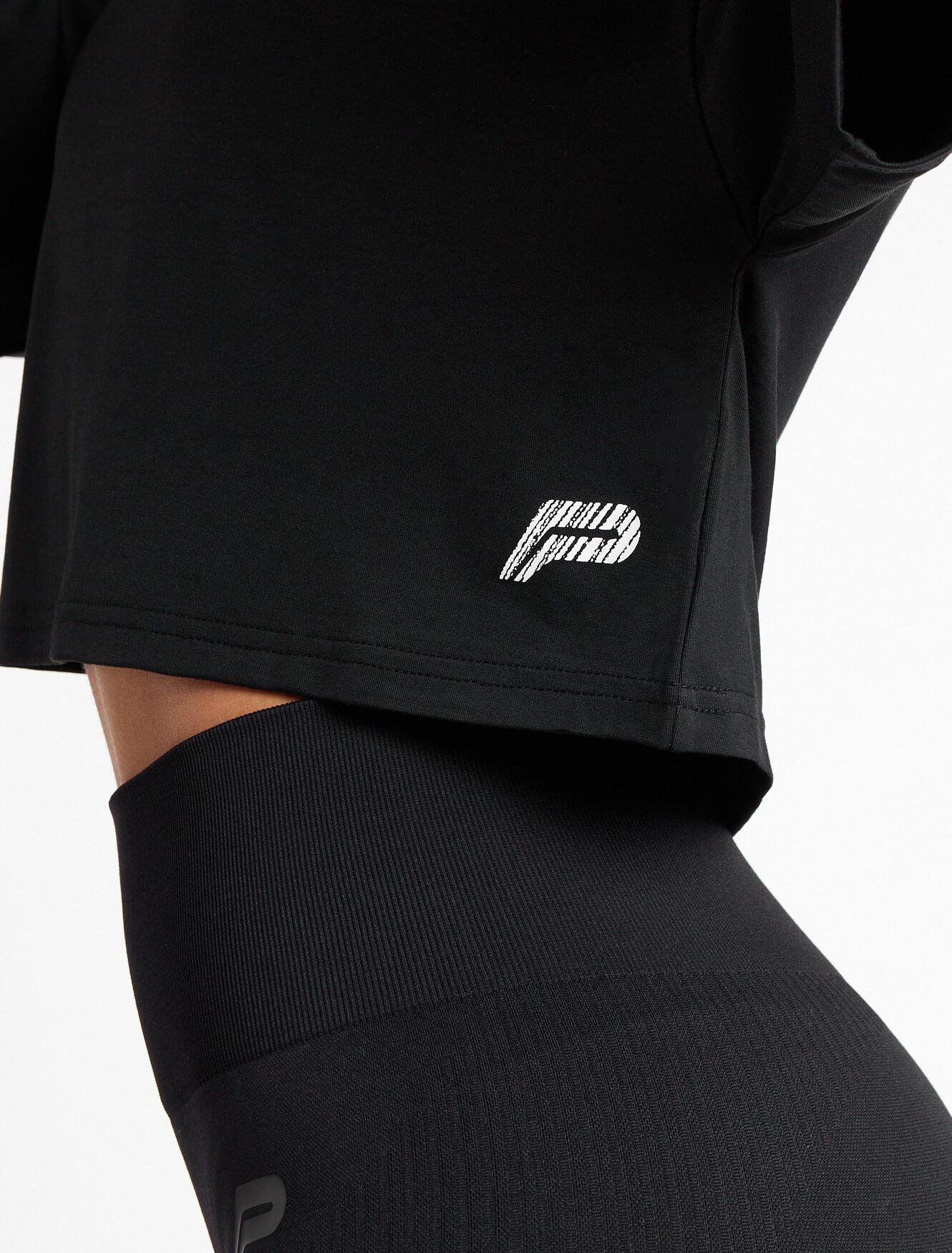 Oversized Crop T-Shirt - Black - Image 4