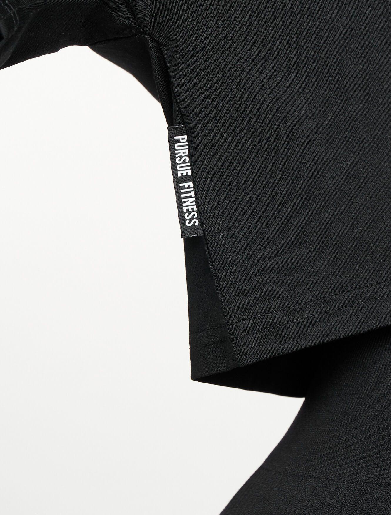 Oversized Crop T-Shirt - Black - Image 5