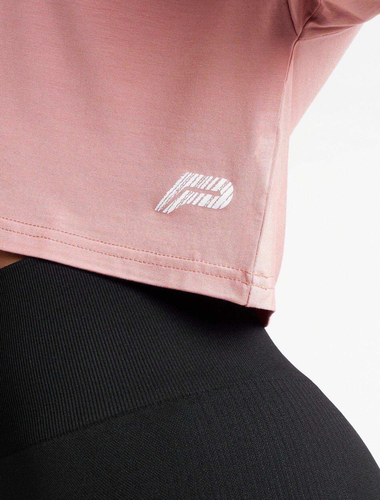 Oversized Crop T-Shirt - Dusky Pink - Image 4