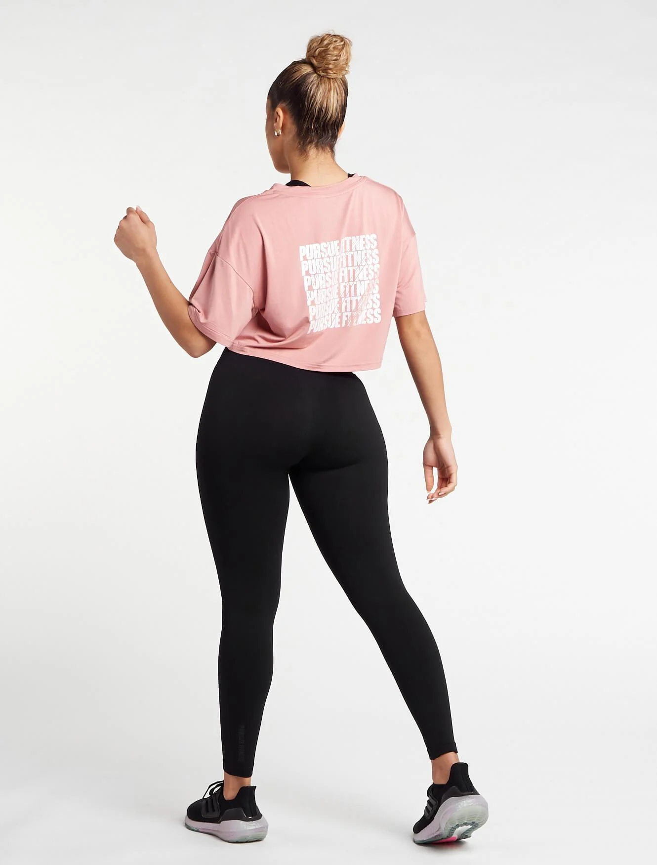 Oversized Crop T-Shirt - Dusky Pink - Image 6
