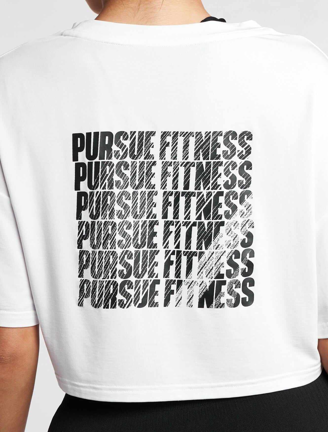 Oversized Crop T-Shirt - White - Image 4