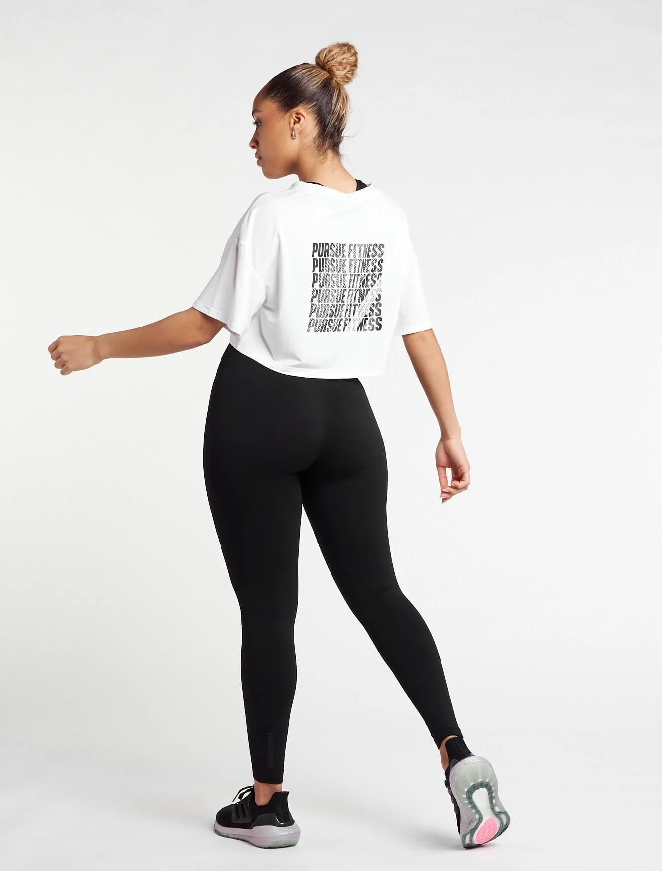 Oversized Crop T-Shirt - White - Image 7