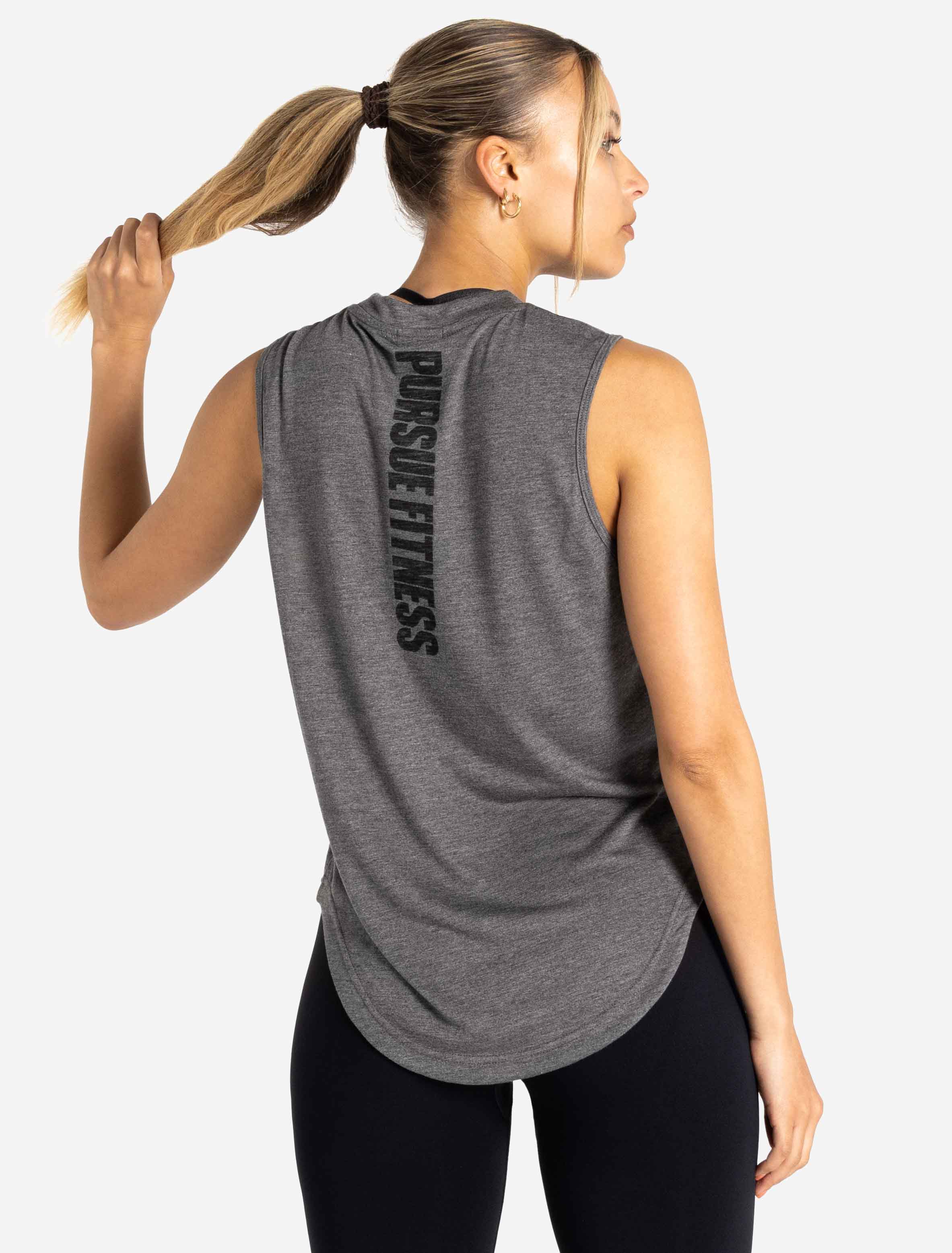 Oversized Graphic Tank - Charcoal Black - Image 4