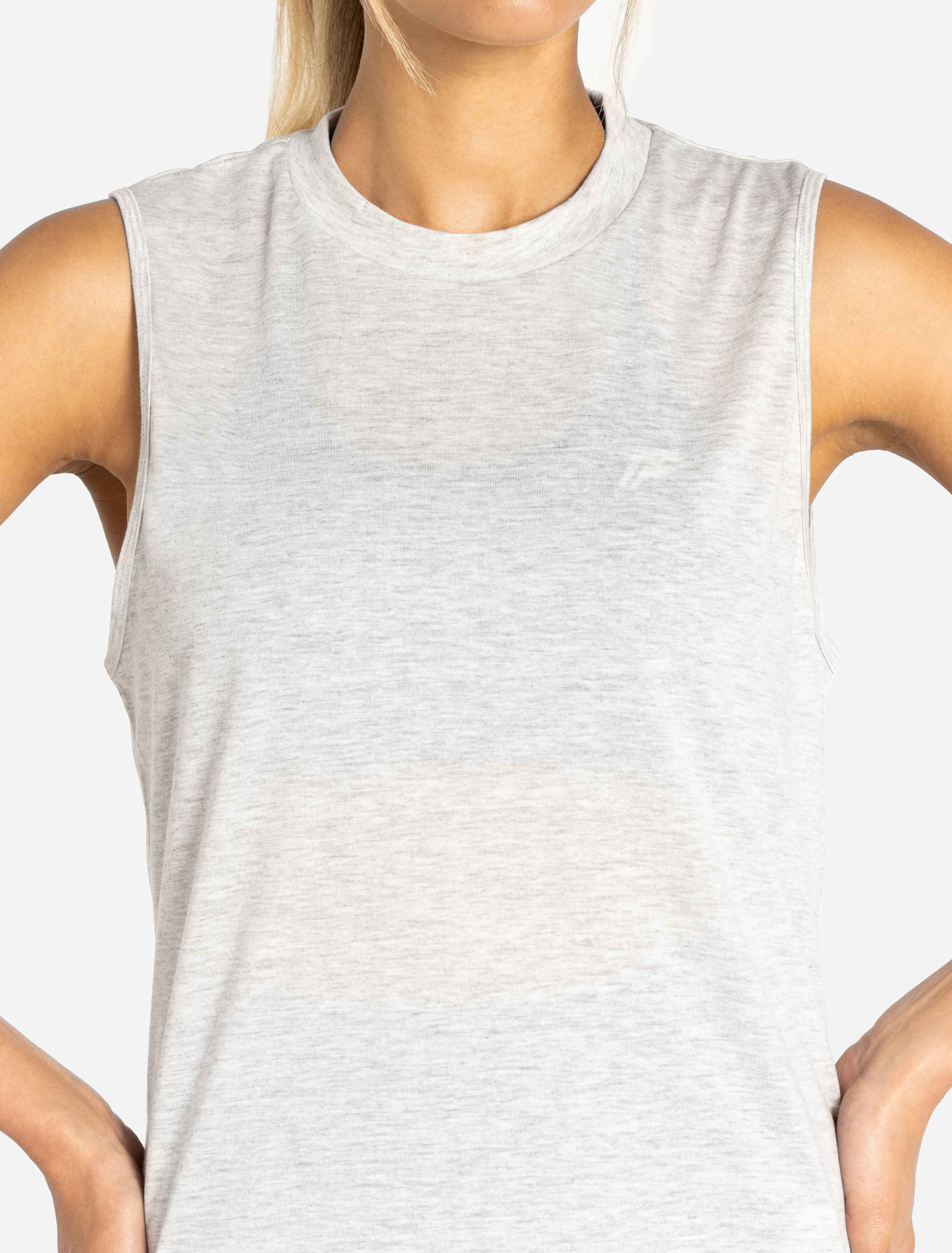 Oversized Graphic Tank - Light Grey - Image 3