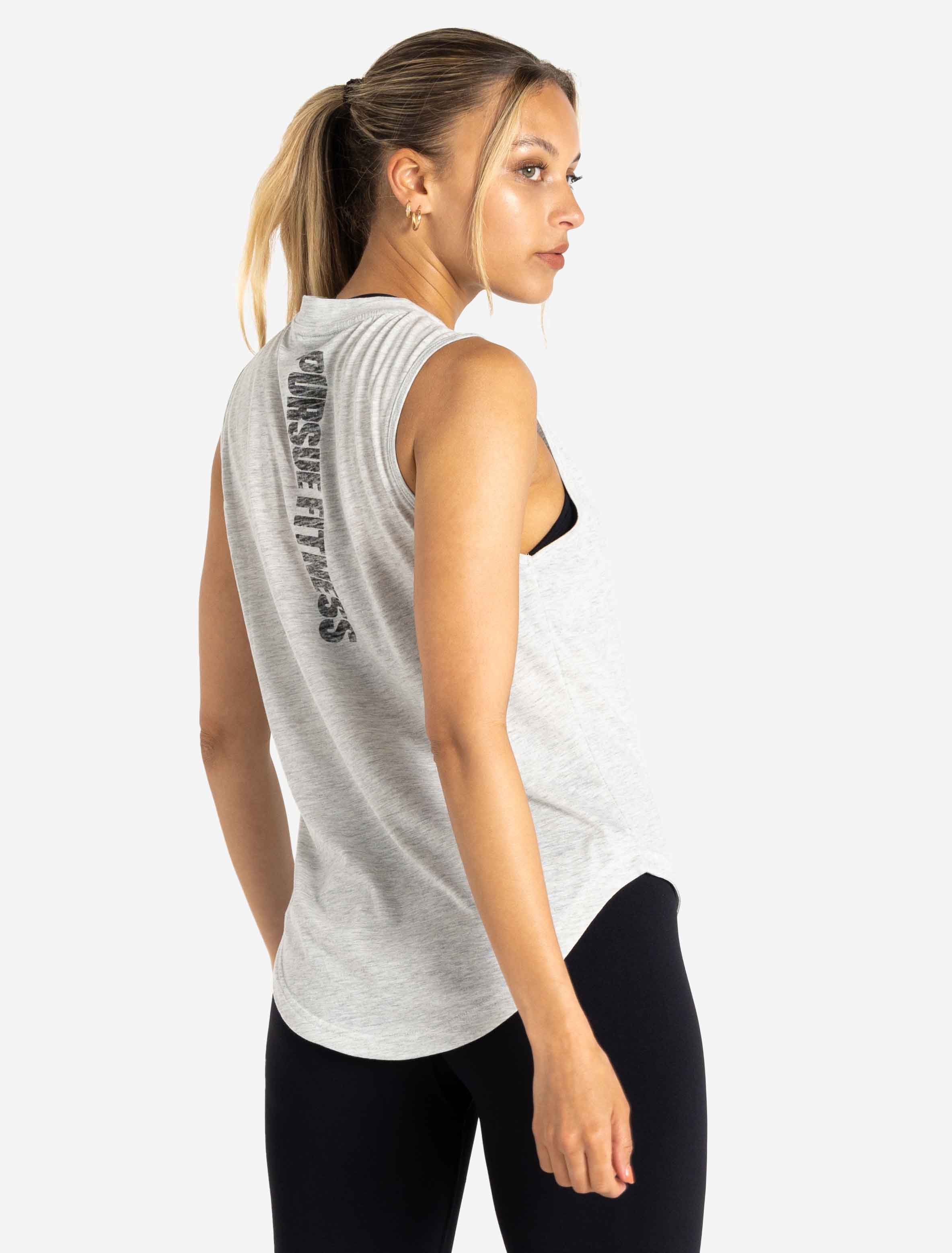 Oversized Graphic Tank - Light Grey - Image 8