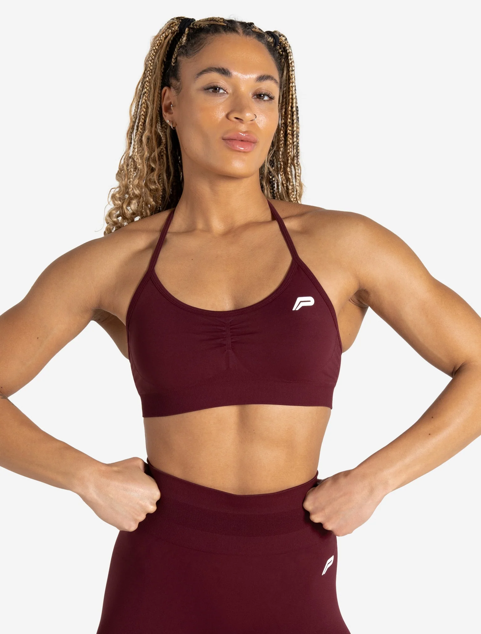Scrunch Seamless Adjustable Sports Bra - Dark Cherry