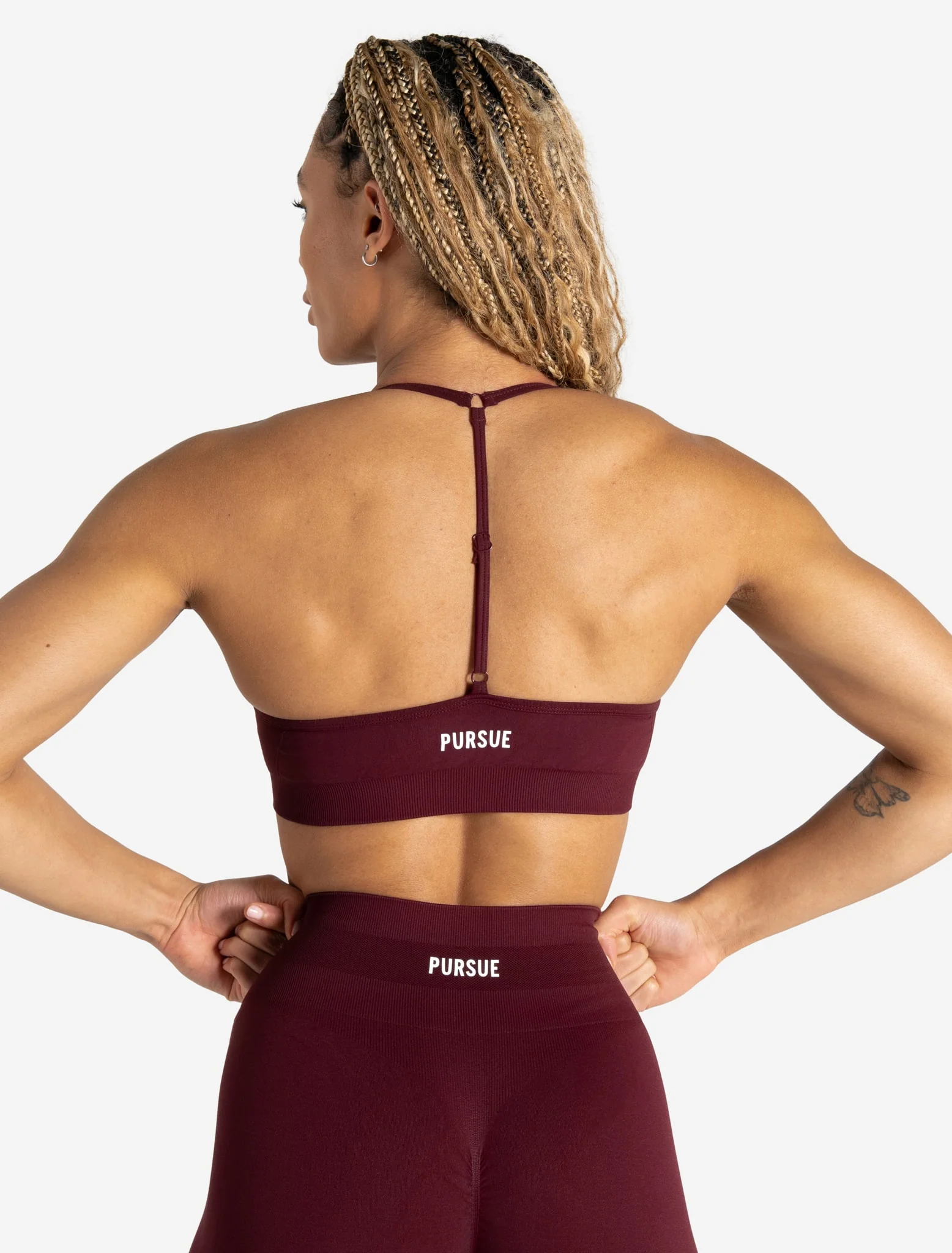 Scrunch Seamless Adjustable Sports Bra - Dark Cherry - Image 2