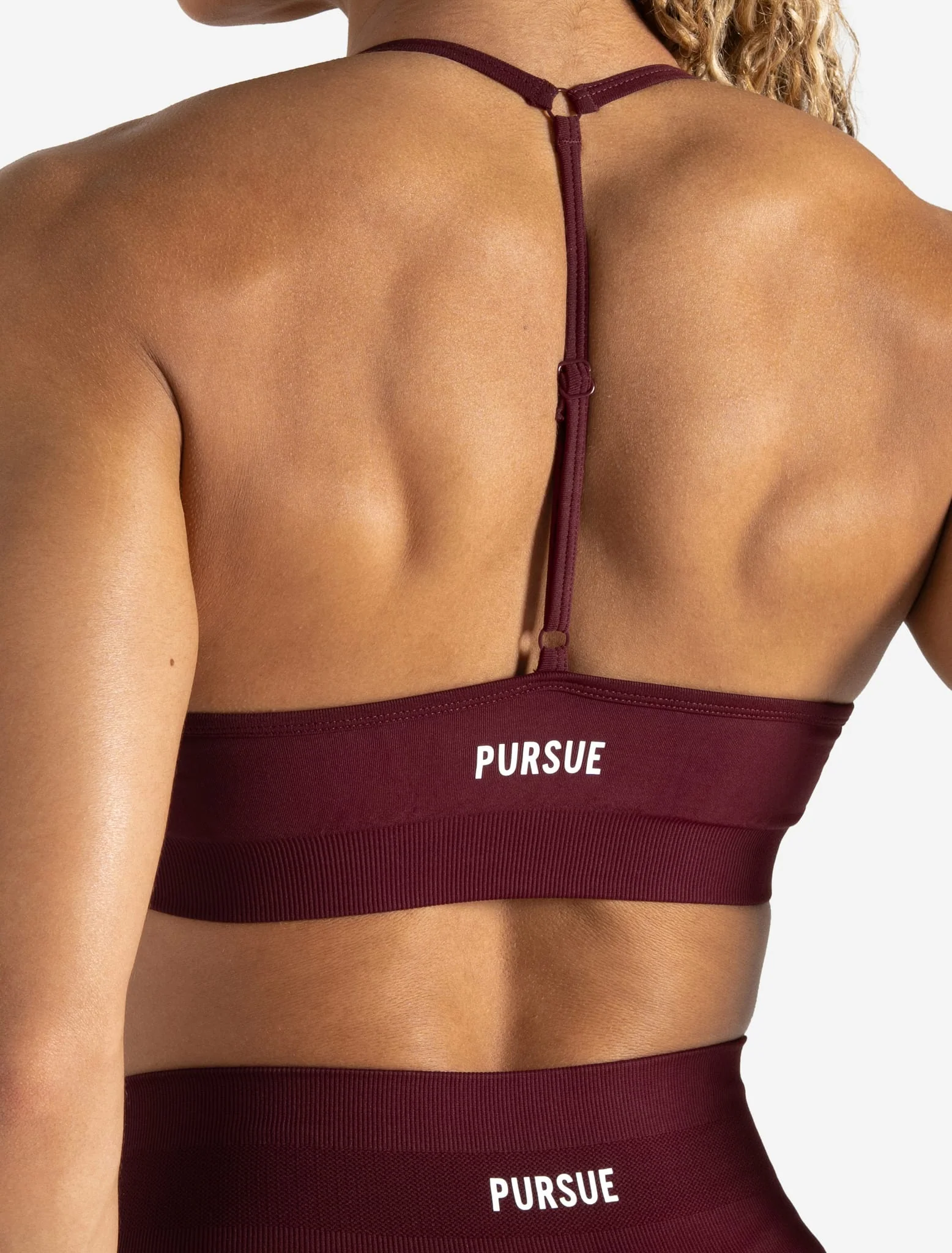 Scrunch Seamless Adjustable Sports Bra - Dark Cherry - Image 3