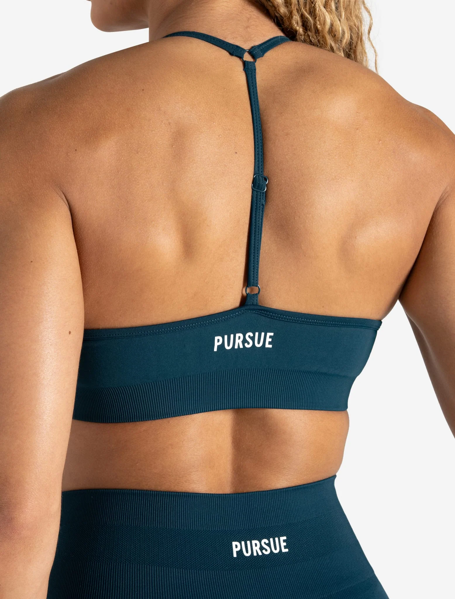 Scrunch Seamless Adjustable Sports Bra - Dark Teal - Image 3