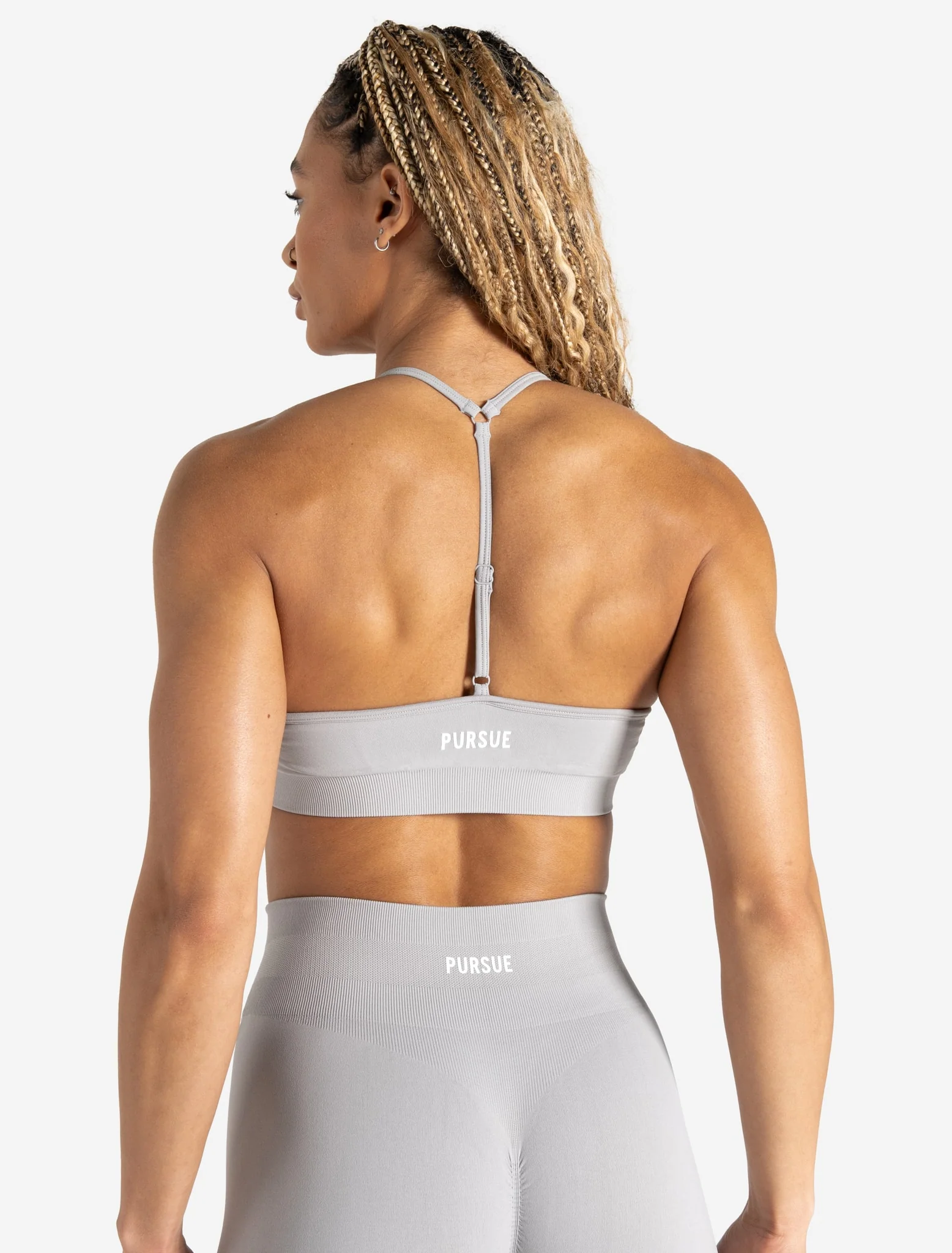 Scrunch Seamless Adjustable Sports Bra - Grey - Image 2
