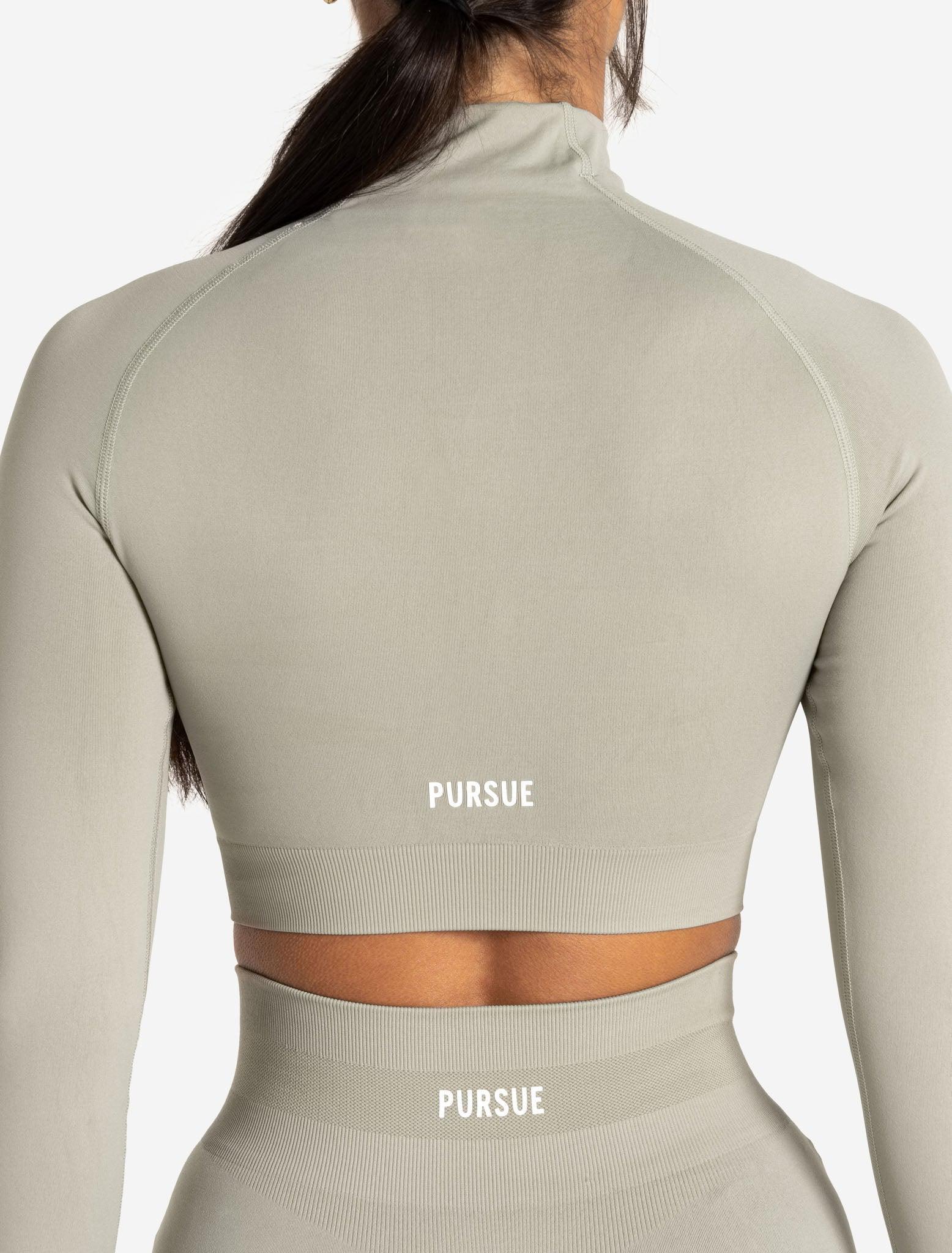 Scrunch Seamless Crop 1/2 Zip - Sage - Image 4