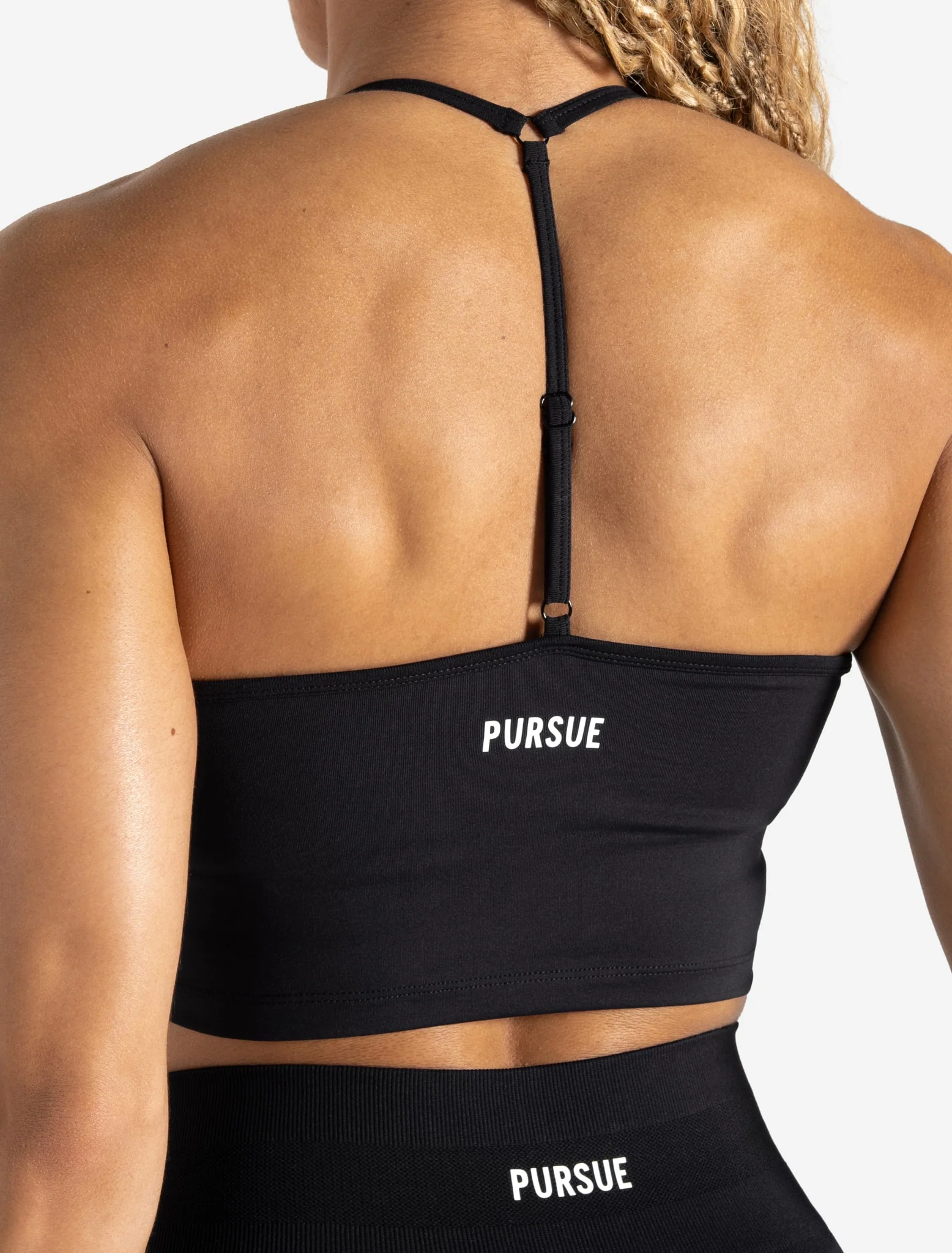 Scrunch Seamless Built-in Bra Tank - Black - Image 3