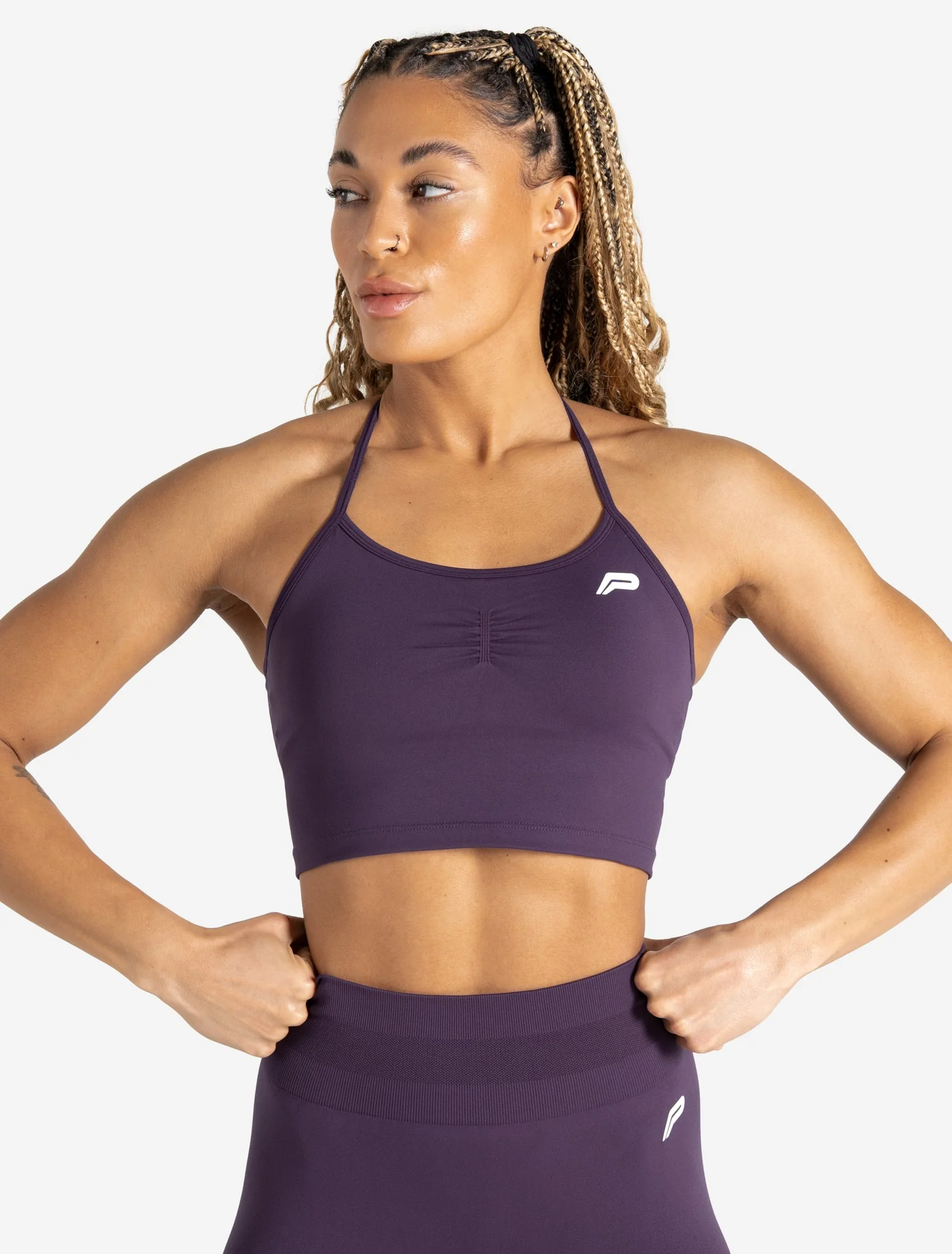 Scrunch Seamless Built-in Bra Tank - Blackberry