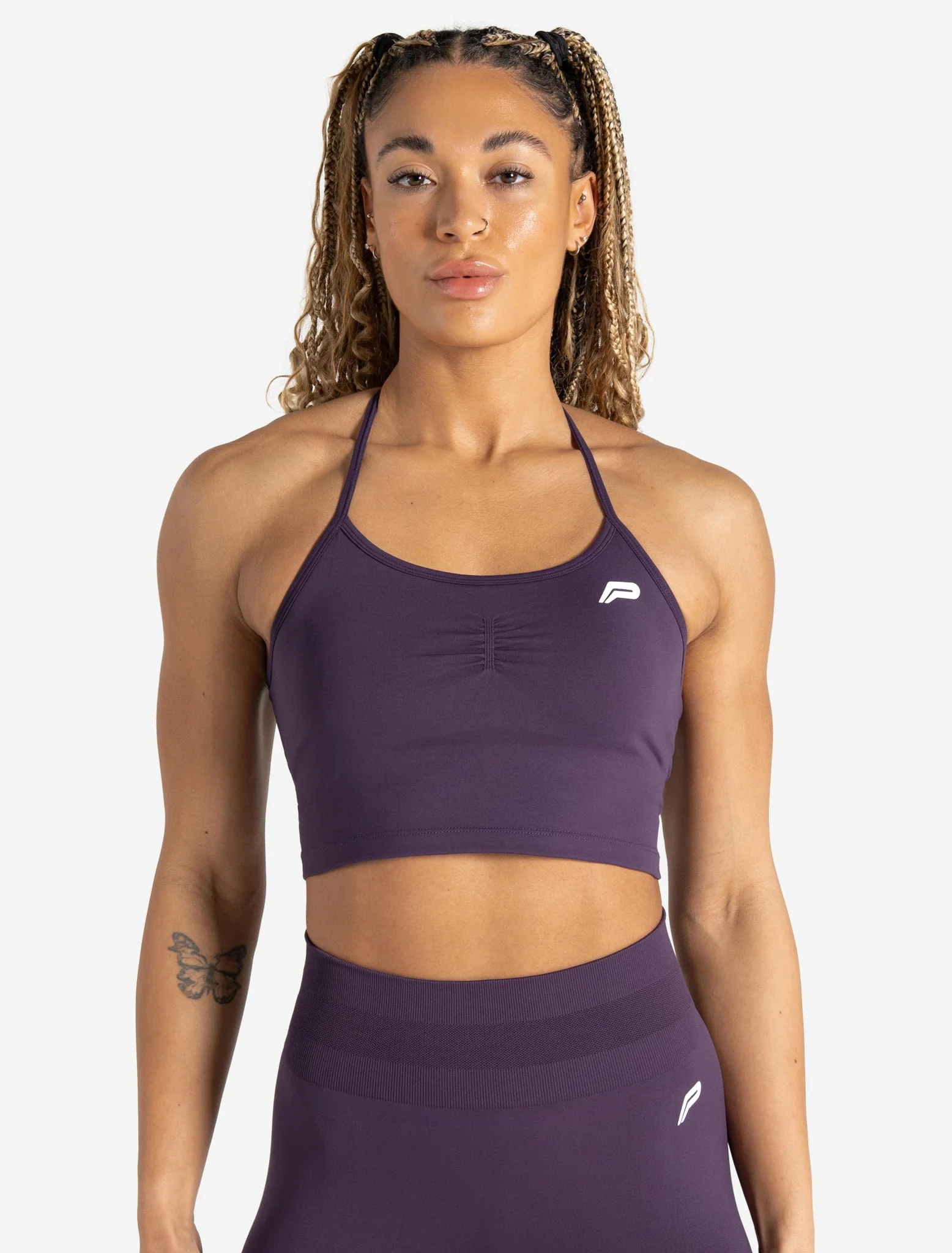 Scrunch Seamless Built-in Bra Tank - Blackberry - Image 4