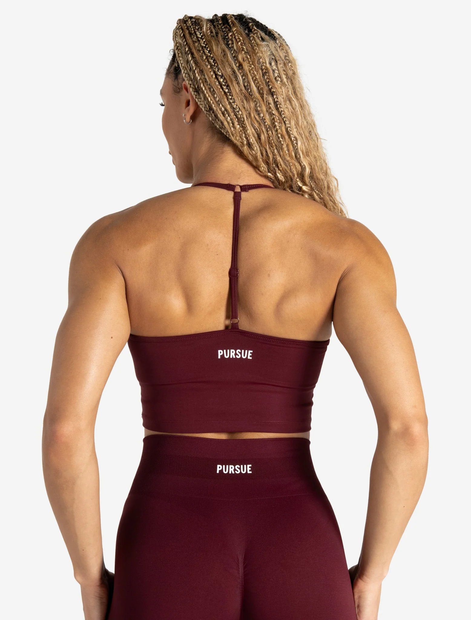 Scrunch Seamless Built-in Bra Tank - Dark Cherry - Image 2