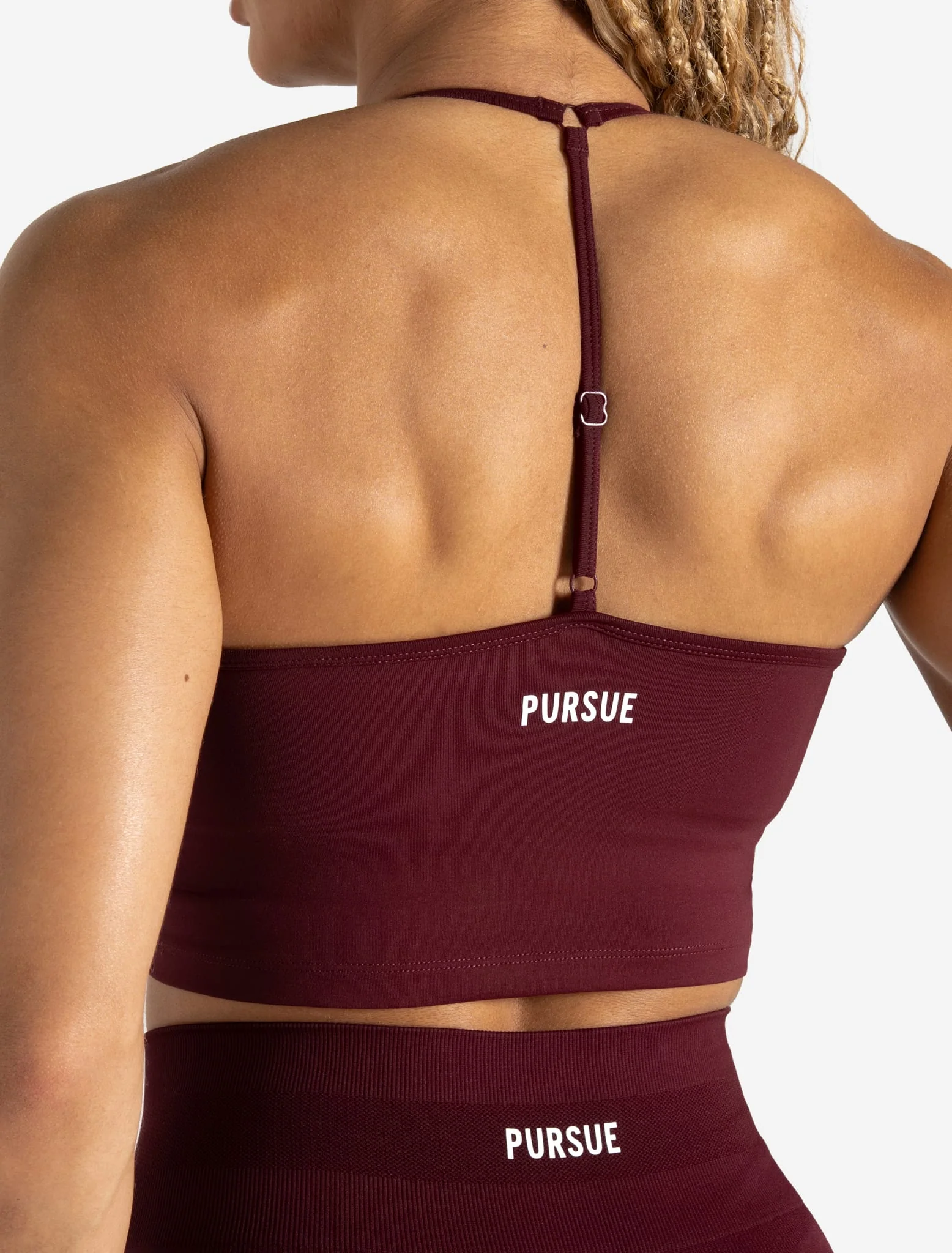 Scrunch Seamless Built-in Bra Tank - Dark Cherry - Image 3