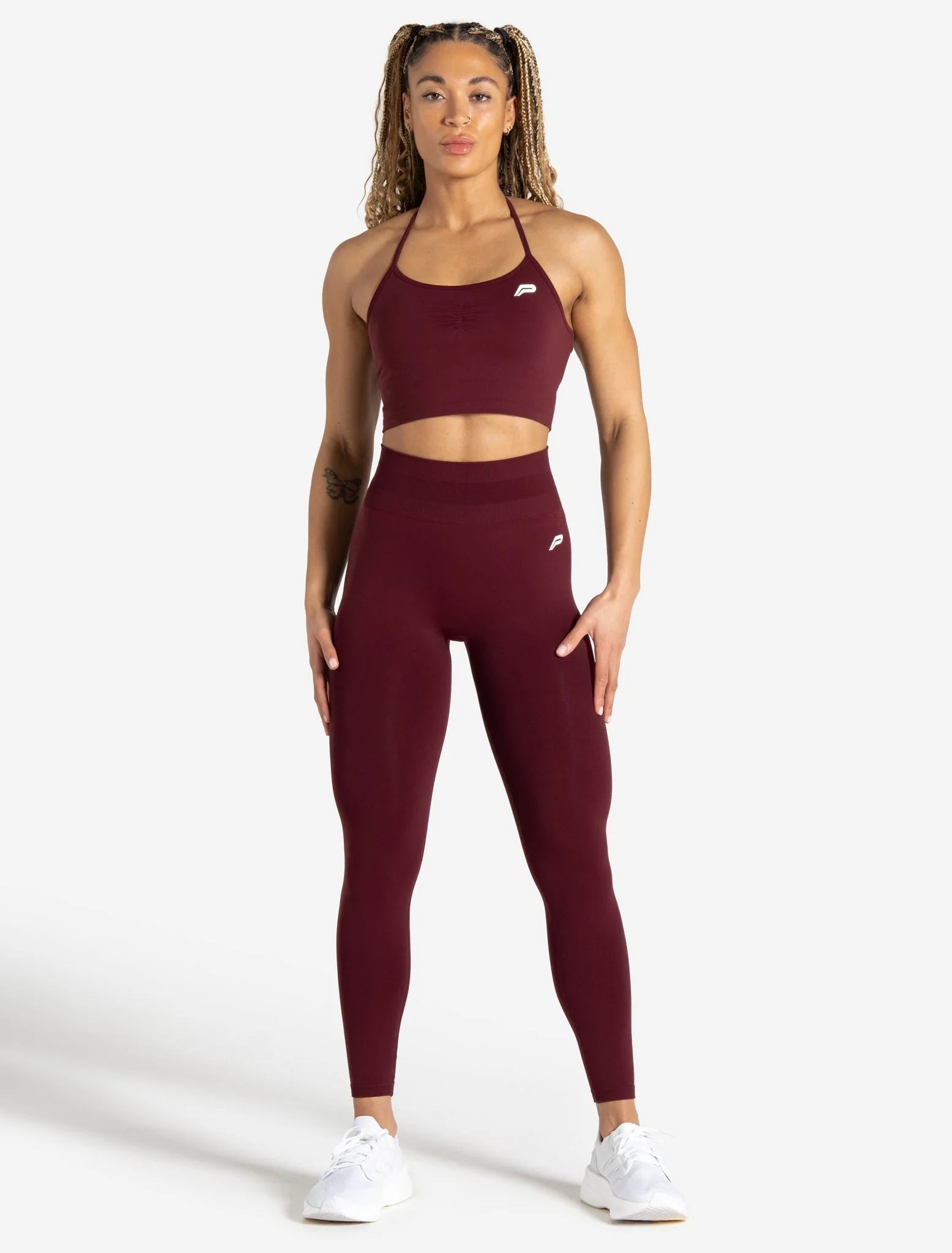Scrunch Seamless Built-in Bra Tank - Dark Cherry - Image 5