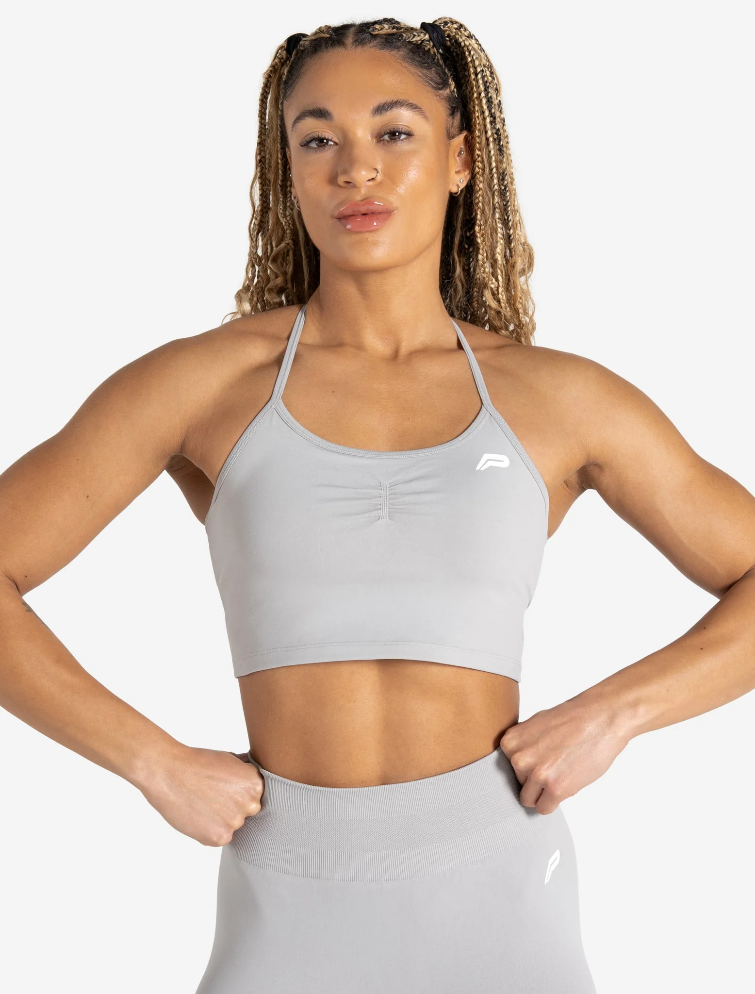 Scrunch Seamless Built-in Bra Tank - Grey
